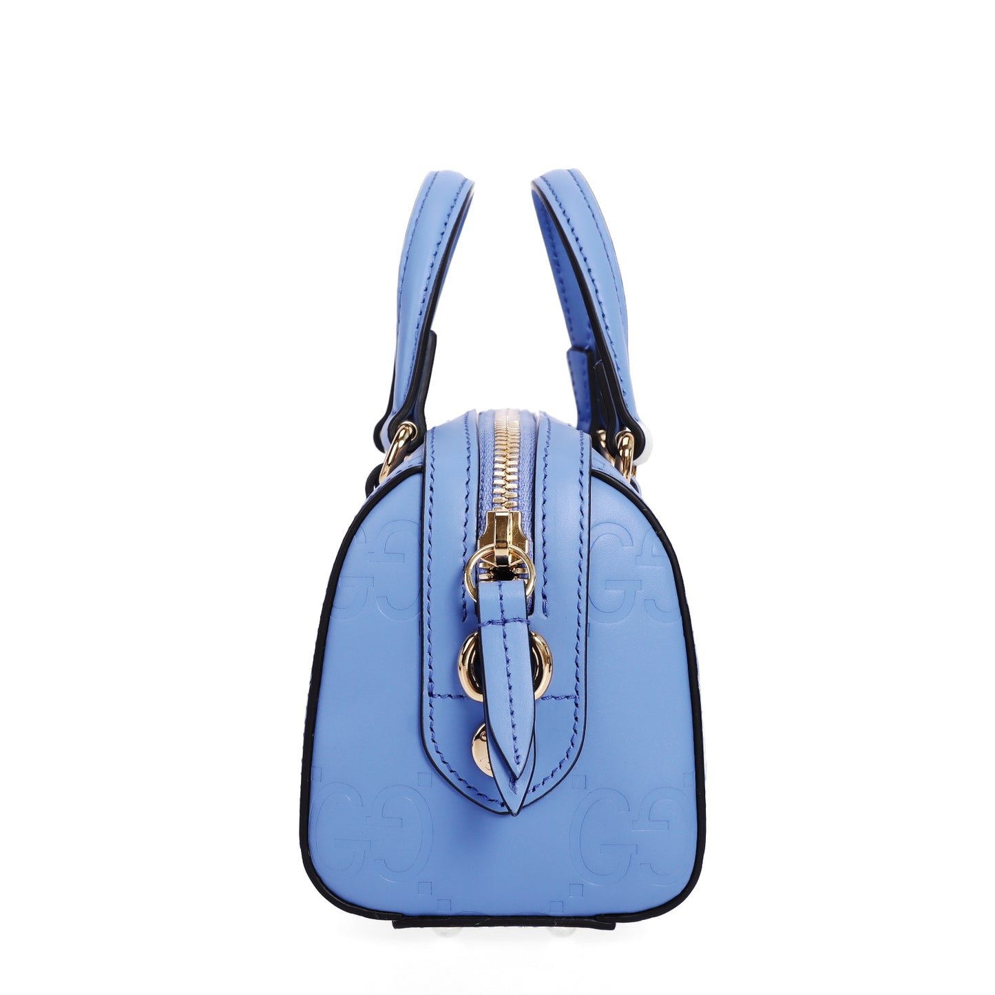 Pre-Owned Gucci Blue GG Embossed Leather Crossbody Bag 10140495