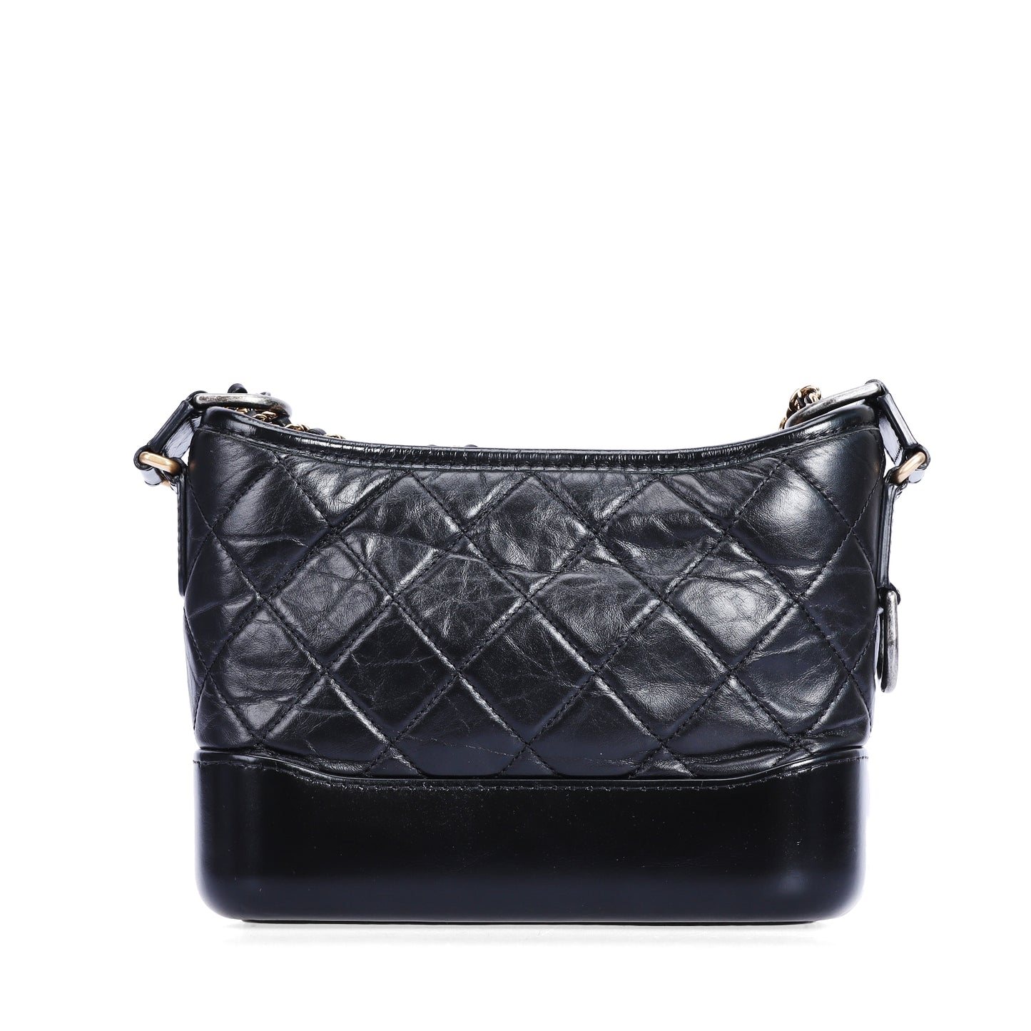 Pre-Owned Chanel Gabrielle Small Black Calfskin Hobo Crossbody Bag 11198048