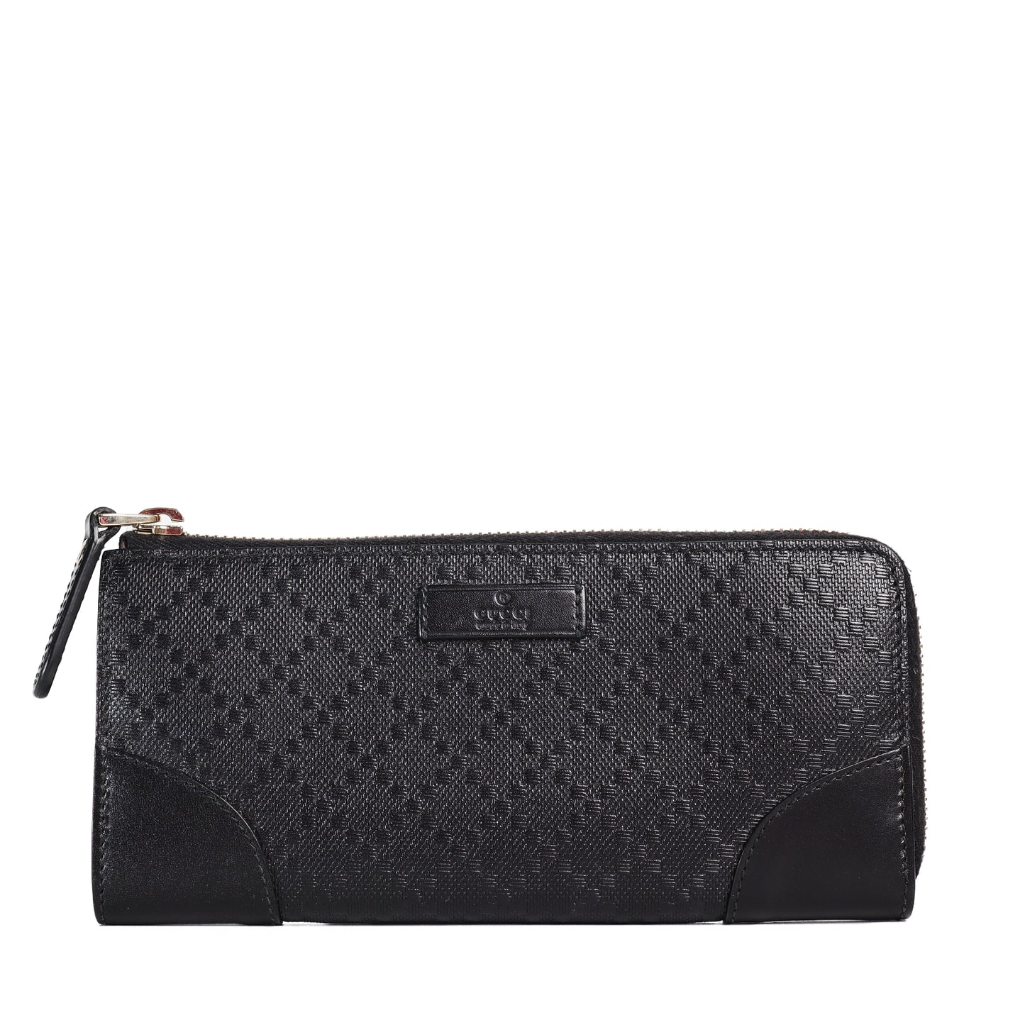 Pre-owned  Gucci Zip GG  Black Calfskin Long Wallet  11211489