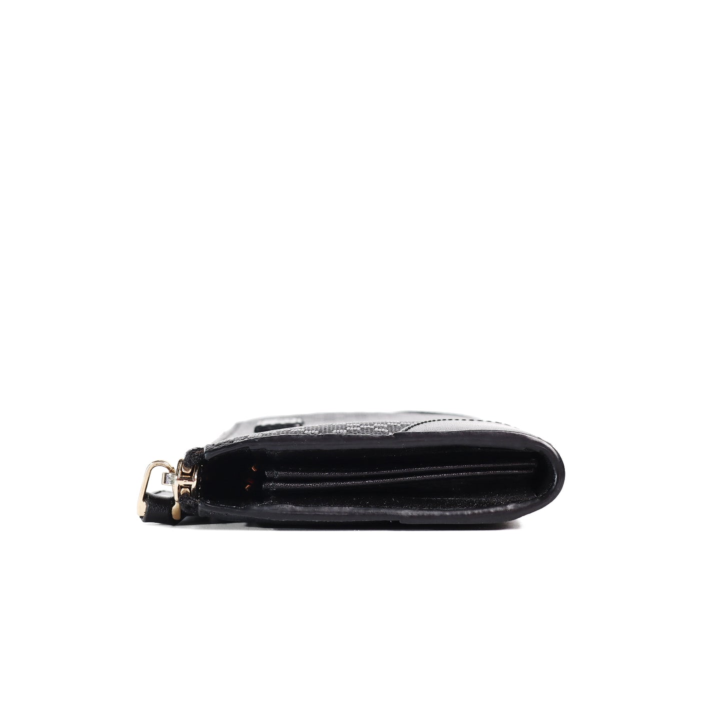 Pre-owned  Gucci Zip GG  Black Calfskin Long Wallet  11211489