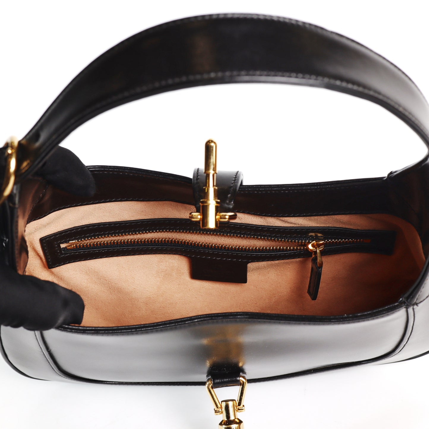 Pre-Owned Gucci Jackie 1961 Black Calfskin Shoulder Bag 11268205