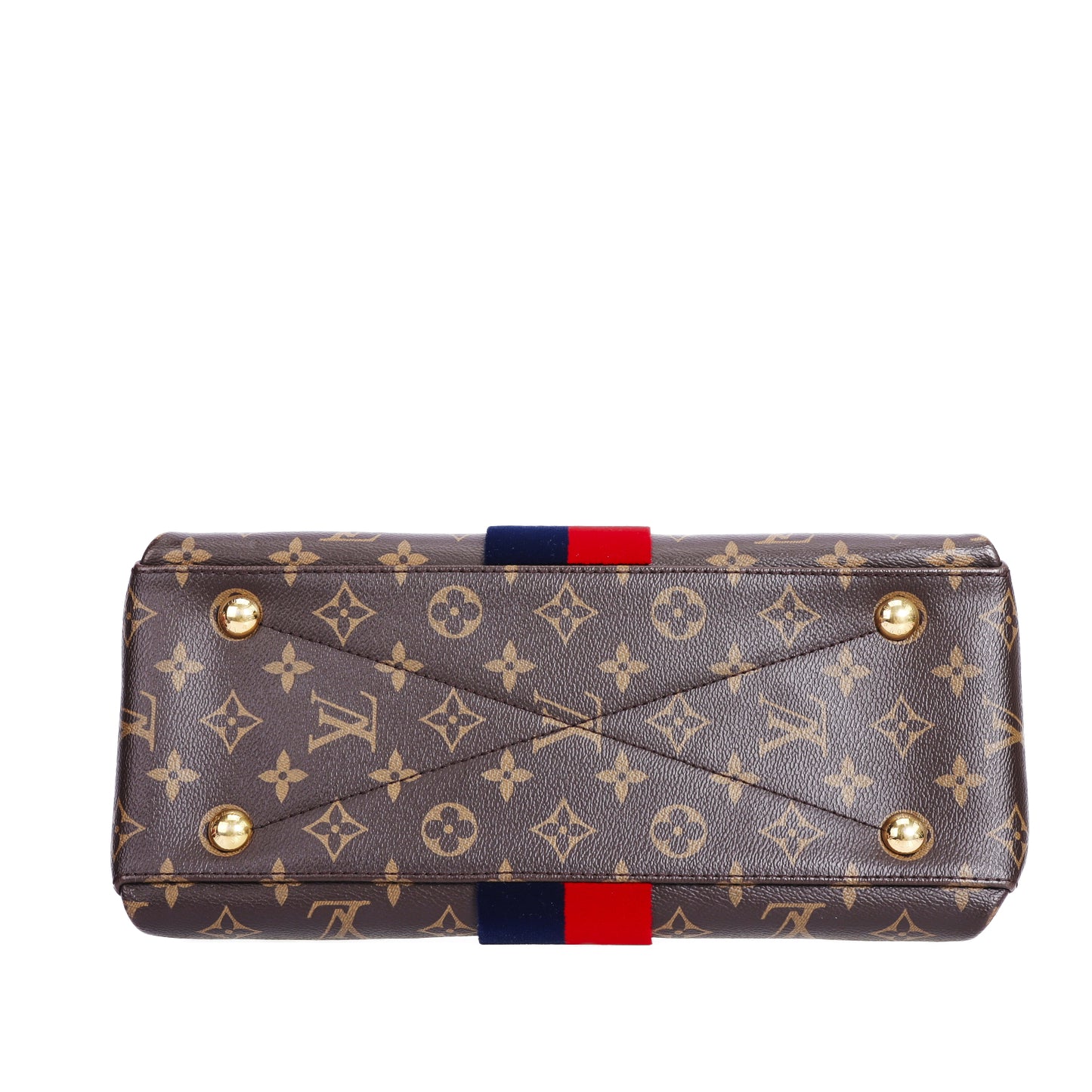 Pre-Owned Louis Vuitton Georges Brown Monogram With Red and Blue Stripe Coated Canvas Shoulder Bag 11311729