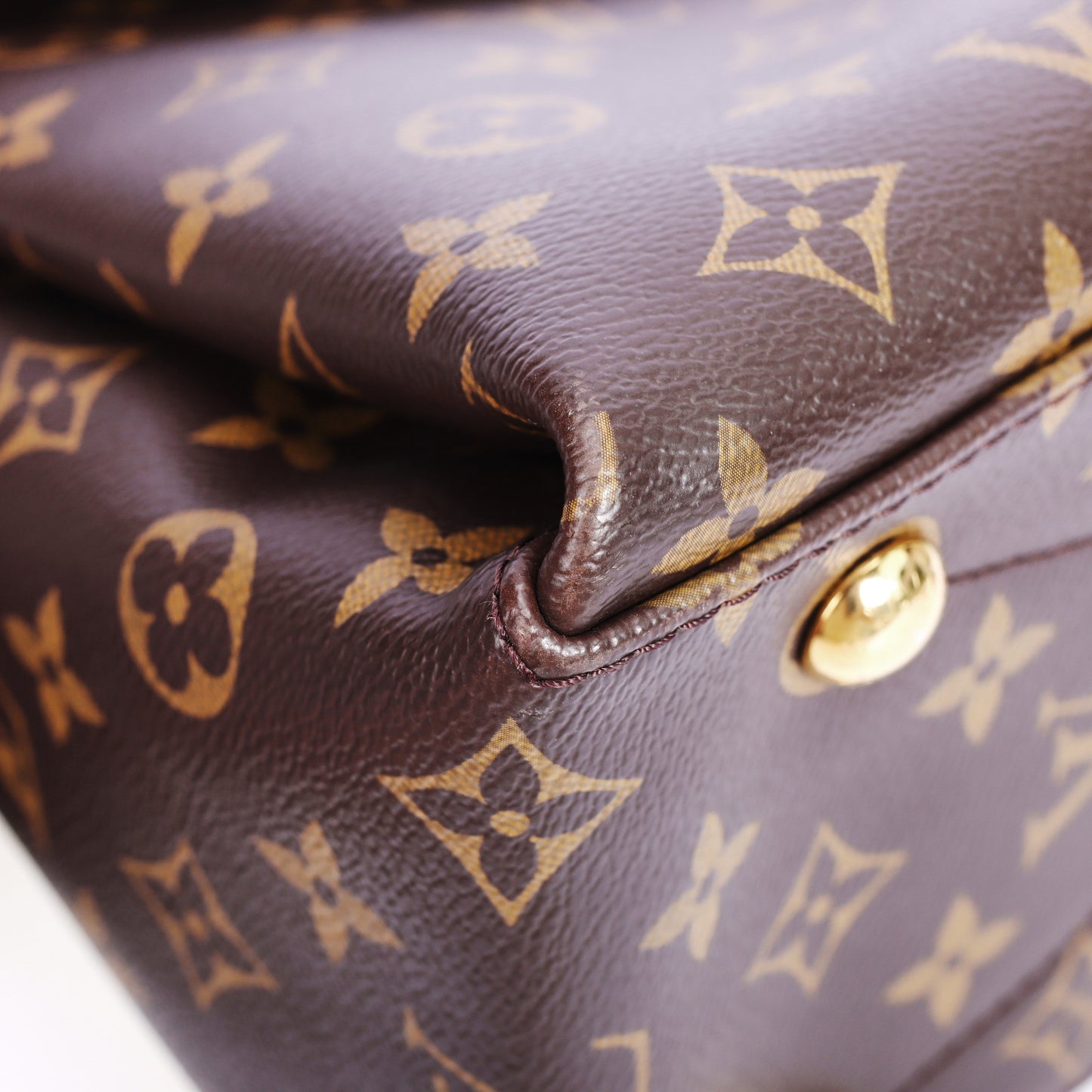 Pre-Owned Louis Vuitton Georges Brown Monogram With Red and Blue Stripe Coated Canvas Shoulder Bag 11311729