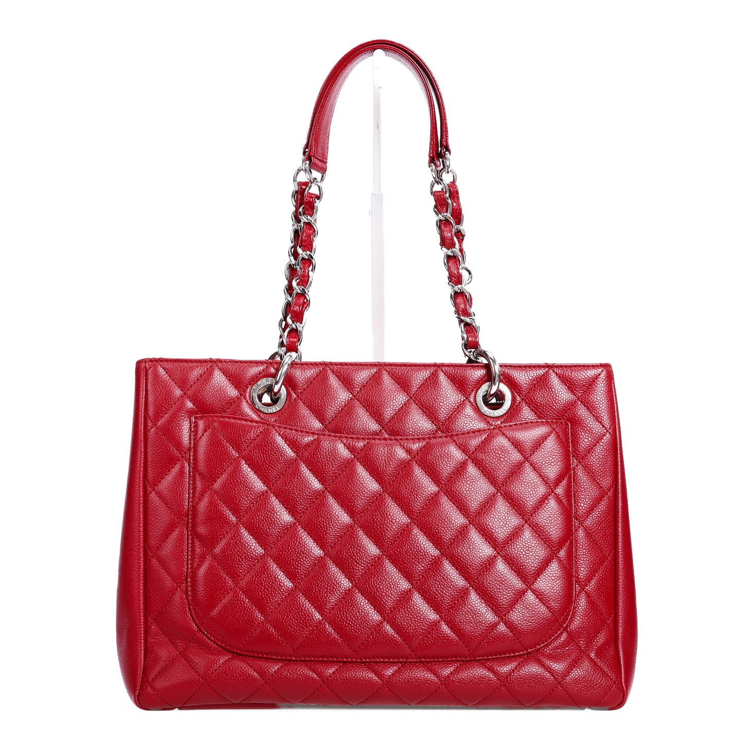 Pre-Owned Chanel Red Caviar Leather Grand Shopping Shoulder Bag 11757202
