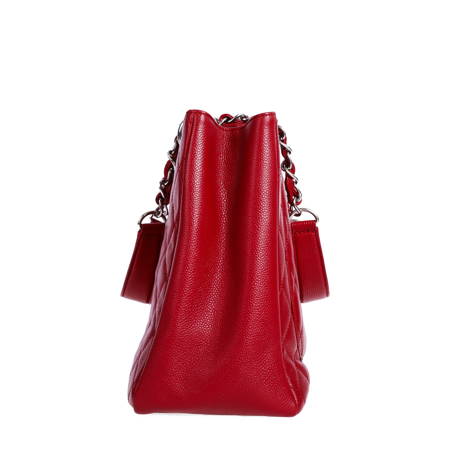 Pre-Owned Chanel Red Caviar Leather Grand Shopping Shoulder Bag 11757202