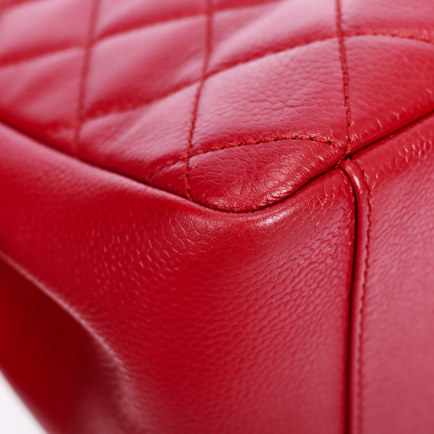 Pre-Owned Chanel Red Caviar Leather Grand Shopping Shoulder Bag 11757202