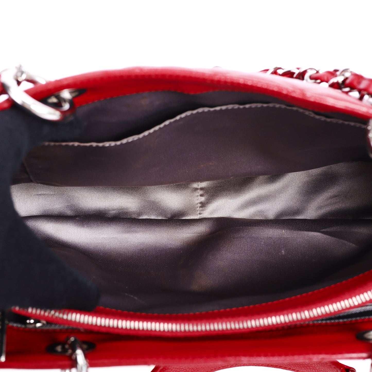 Pre-Owned Chanel Red Caviar Leather Grand Shopping Shoulder Bag 11757202