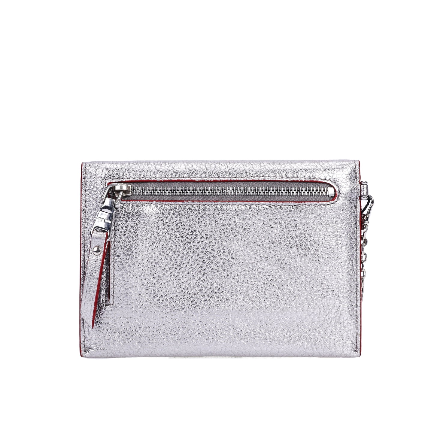 Pre-Owned Miu Miu Madras Love Silver Goatskin Wallet 12512587