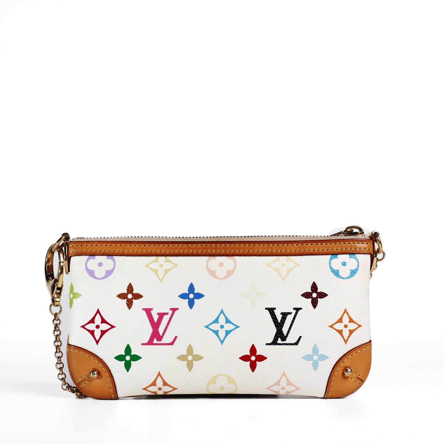 Pre-Owned Louis Vuitton Milla MM Pochette Murakami White Monogram Multicolore Coated Canvas Shoulder Bag 12705931