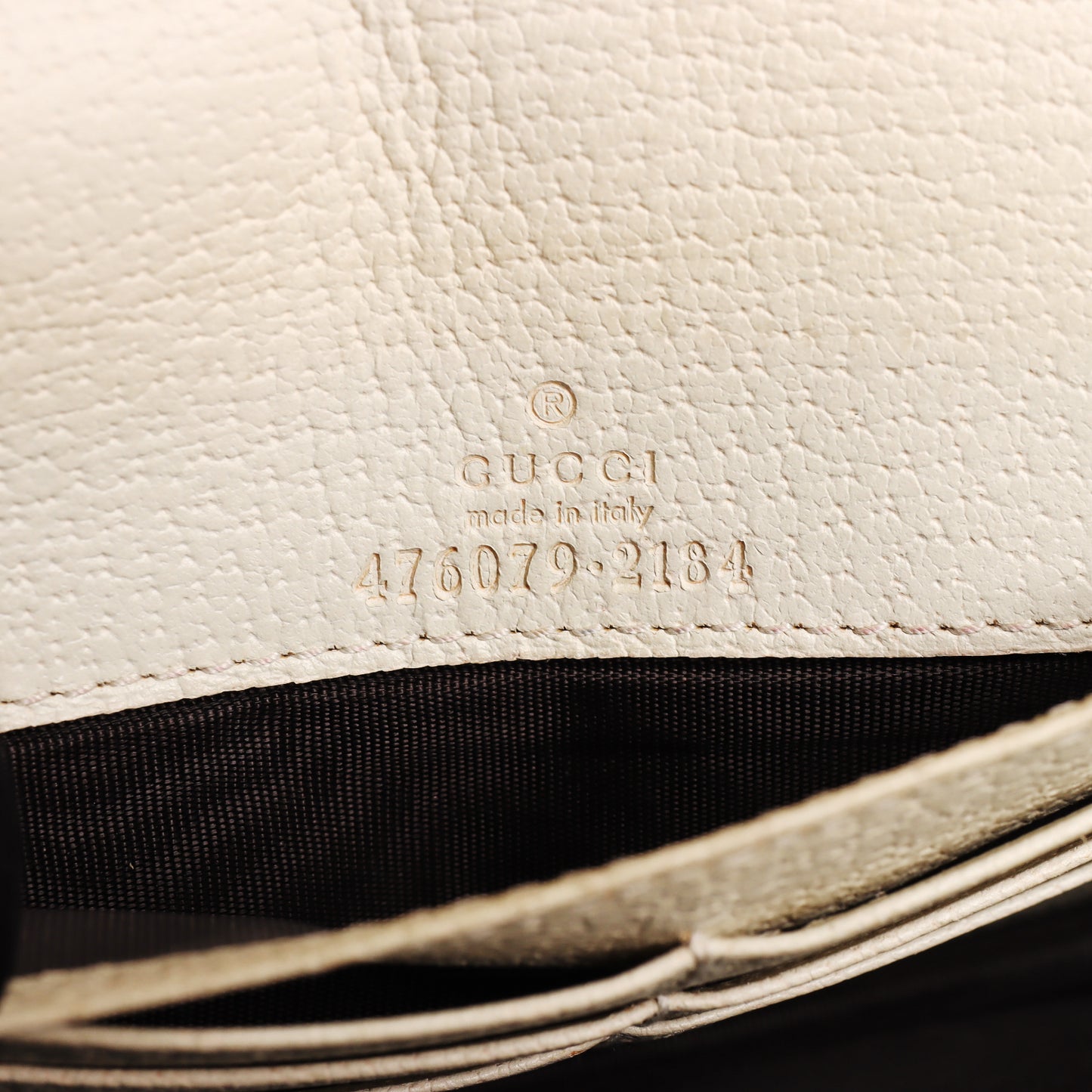 Pre-Owned Gucci Queen Margaret Beige GG Supreme Coated Canvas Wallet on Chain  13054235 L