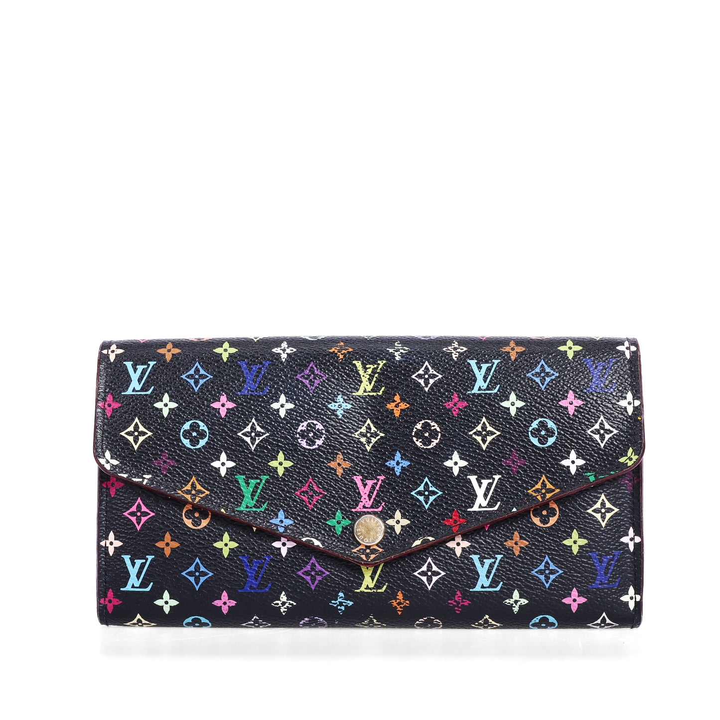 Pre‑Owned Louis Vuitton Sarah Black and Multicolor Coated Canvas Wallet13774452