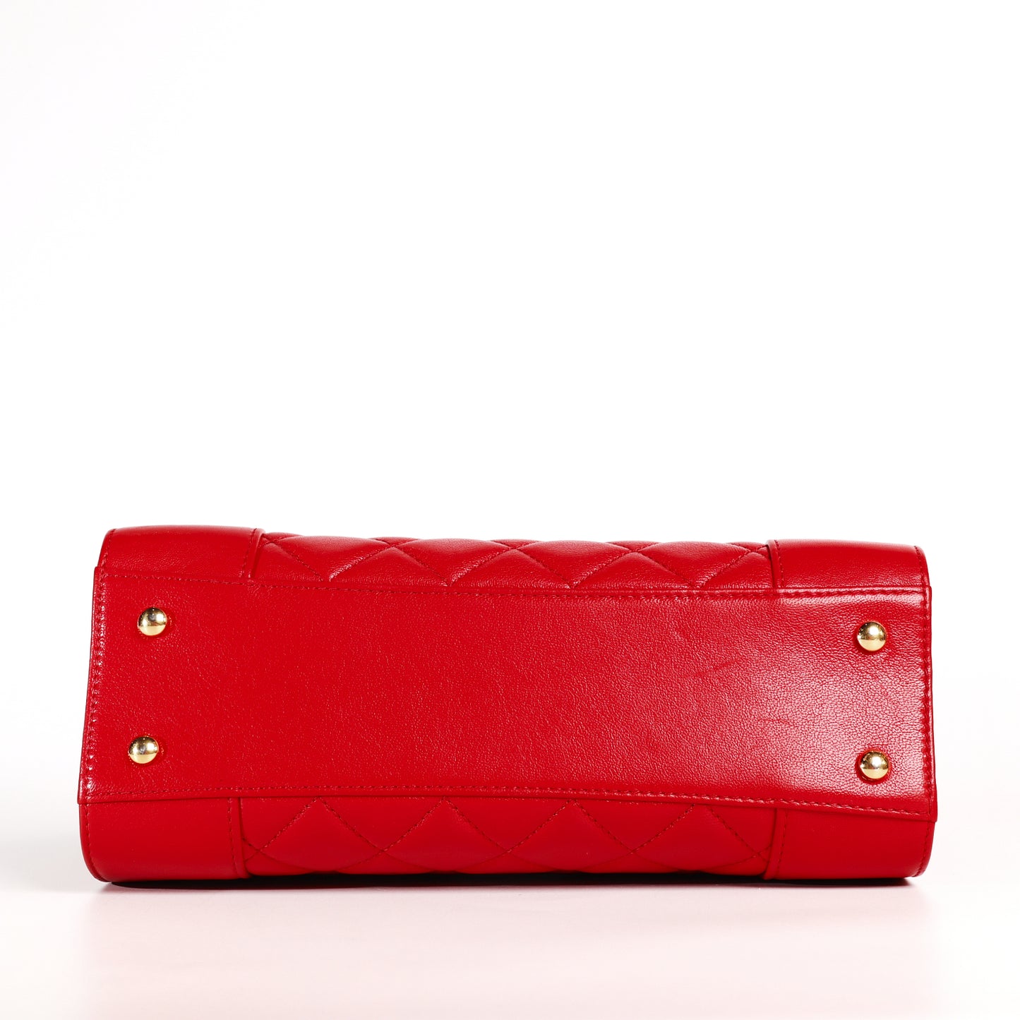 Pre-Owned Chanel  Red Quilted Lambskin Shoulder Bag 14059428 L