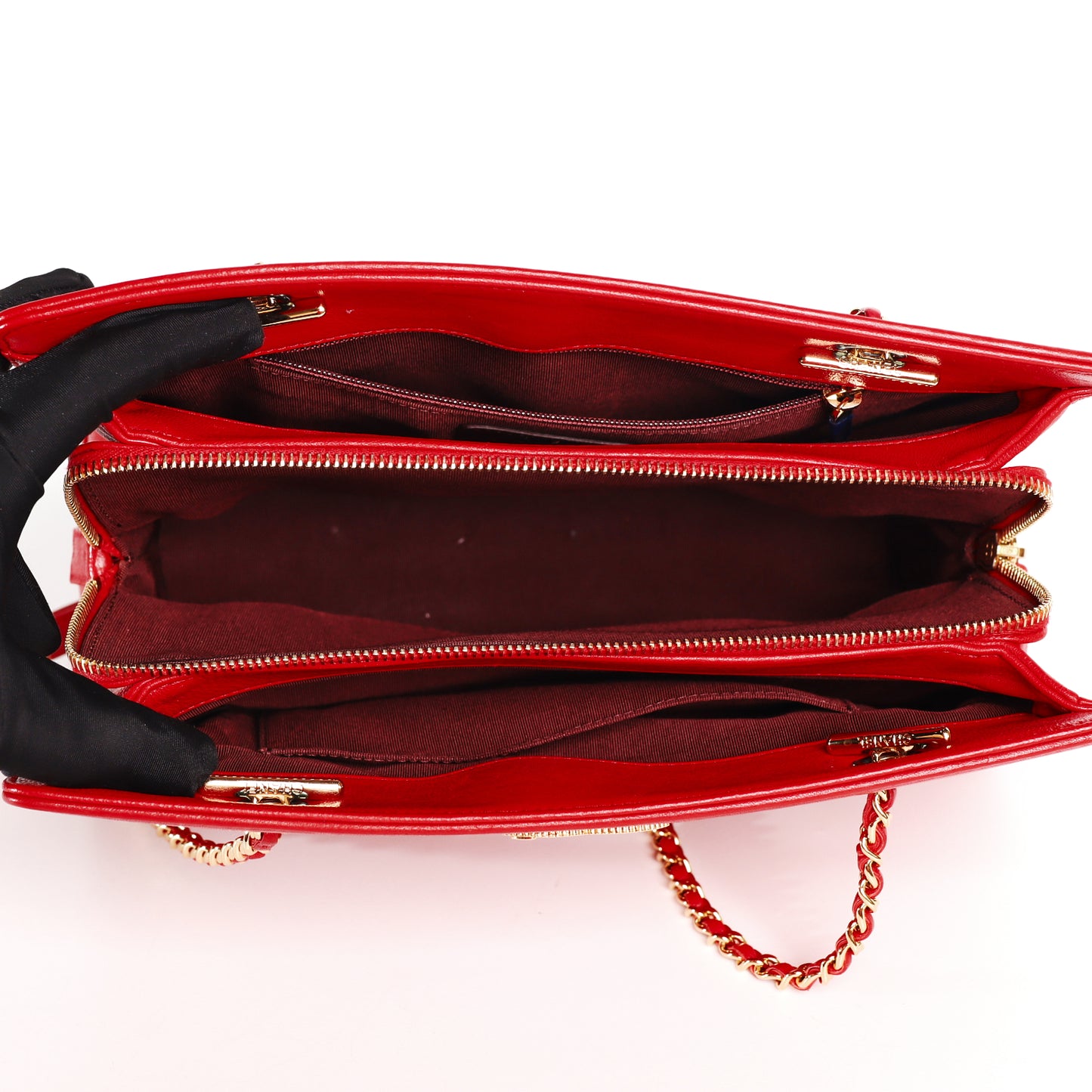Pre-Owned Chanel  Red Quilted Lambskin Shoulder Bag 14059428 L