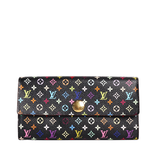 Pre-Owned Louis Vuitton Monogram Black Murakami Coated Canvas Wallet 14460133