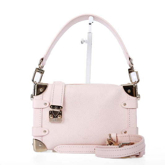 Pre-Owned Louis Vuitton Light Pink Leather Petite Malle Shoulder Bag 15097779