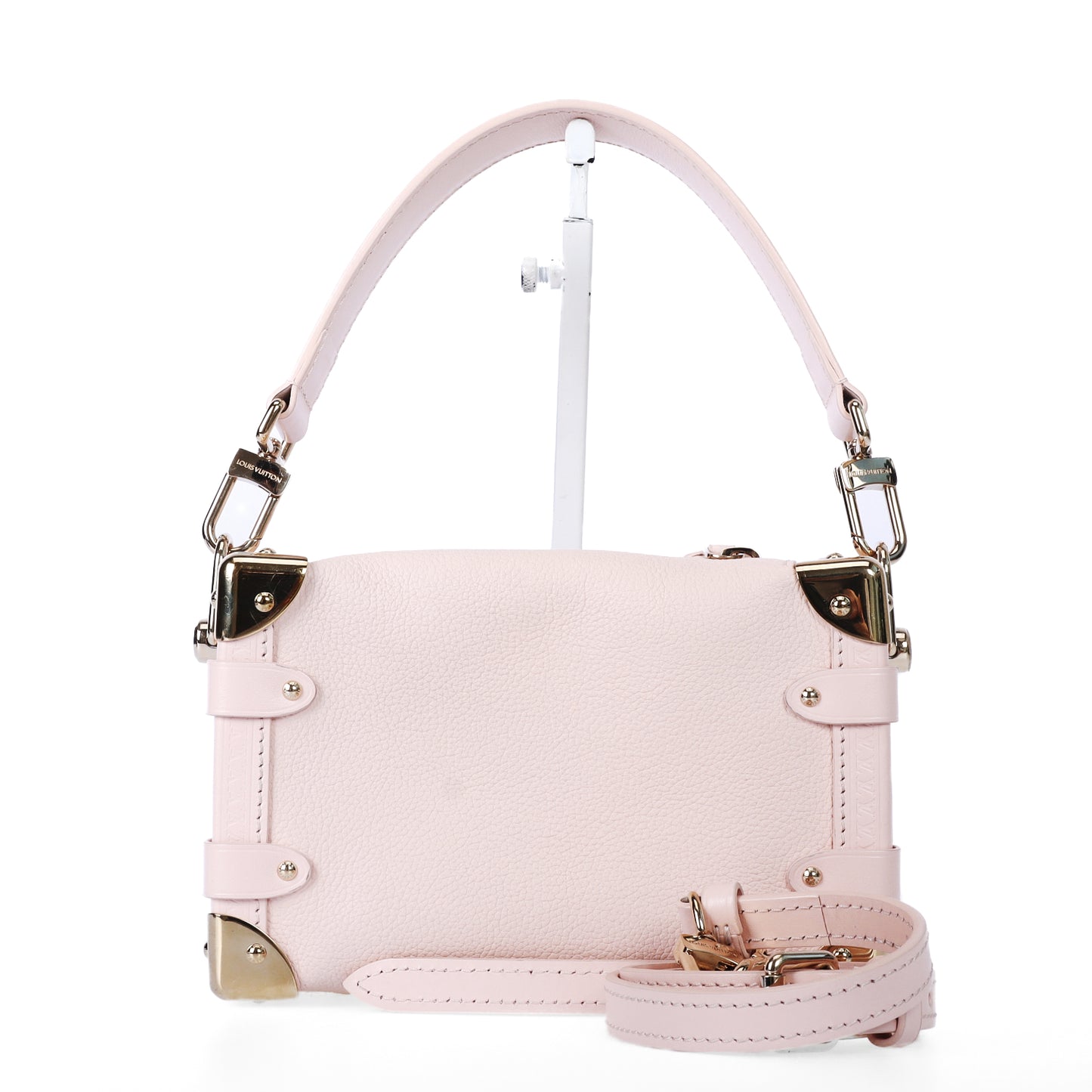 Pre-Owned Louis Vuitton Light Pink Leather Petite Malle Shoulder Bag 15097779