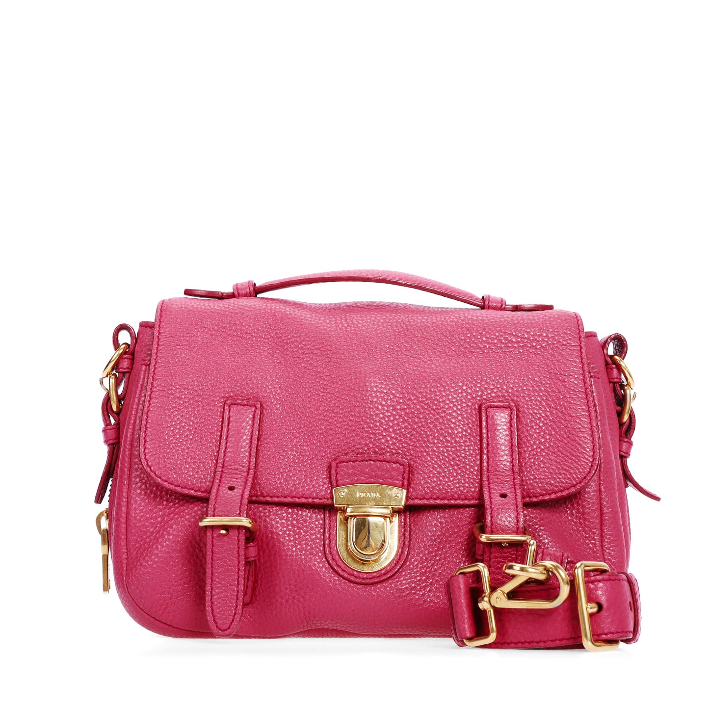 Pre-Owned Prada Pink Calfskin Leather Crossbody Bag 18516807
