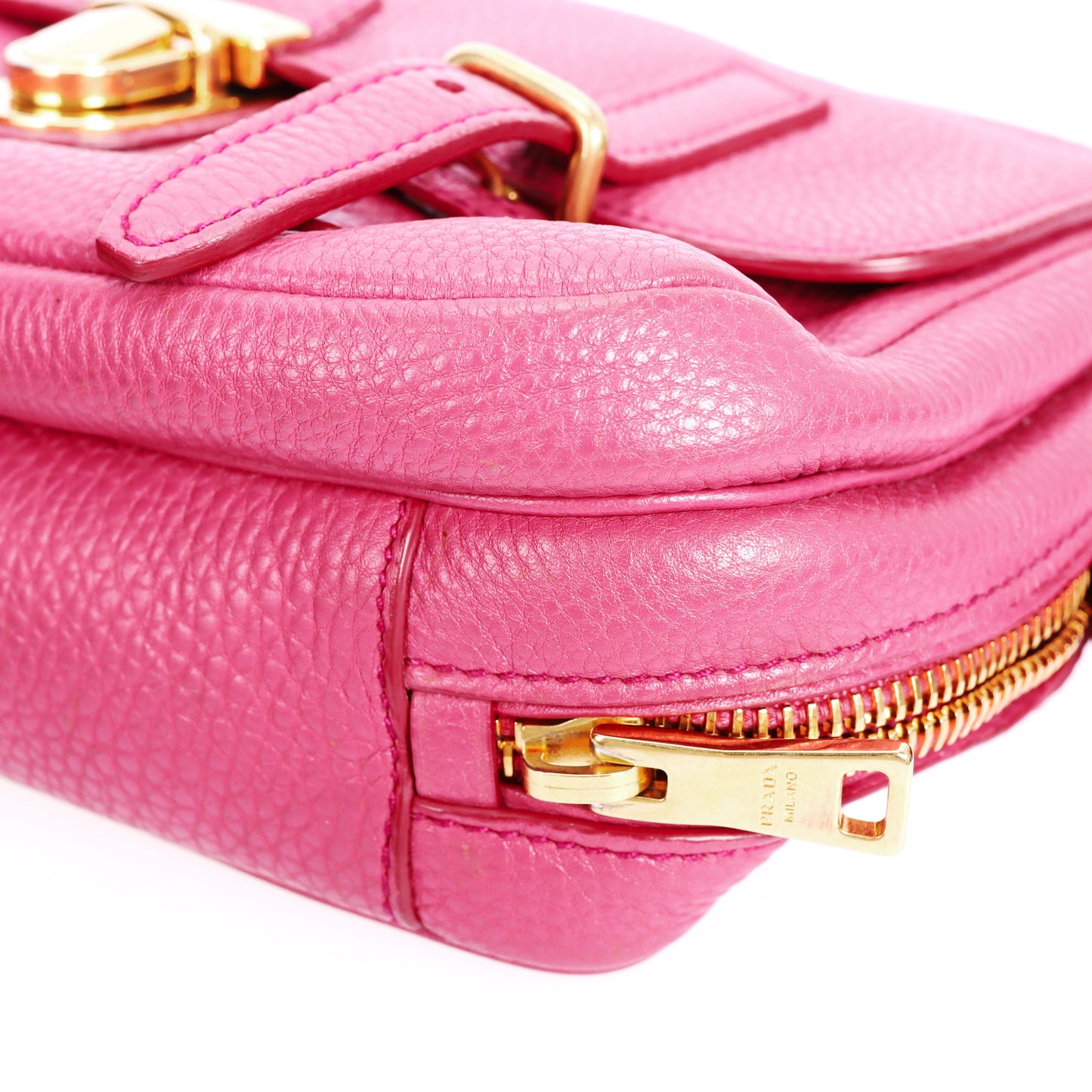 Pre-Owned Prada Pink Calfskin Leather Crossbody Bag 18516807
