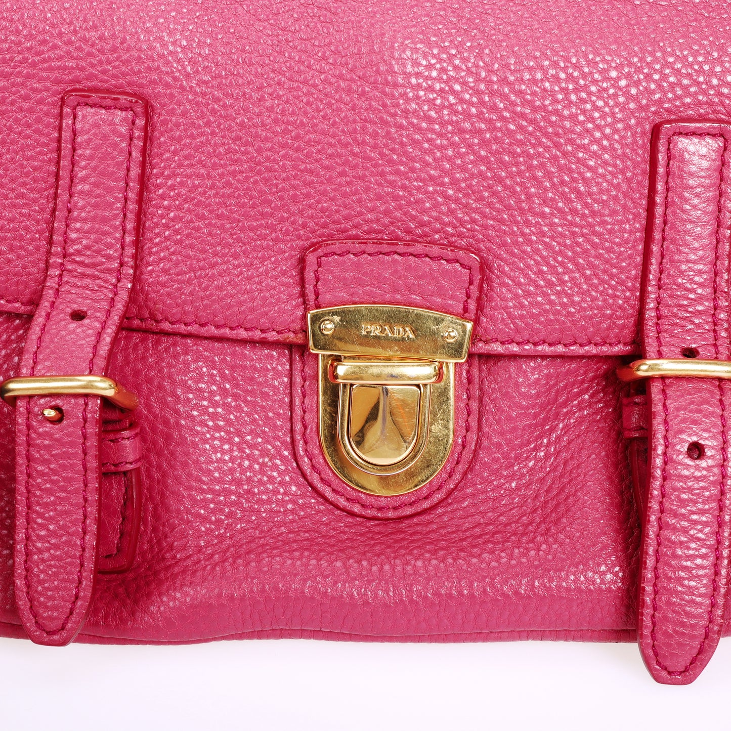 Pre-Owned Prada Pink Calfskin Leather Crossbody Bag 18516807