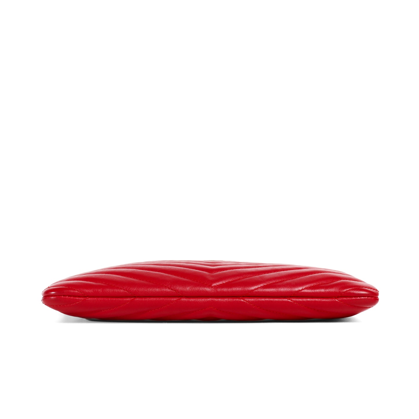 Pre-Owned Saint Laurent Monogram Red Chevron Quilted Calfskin Leather Wristlet 18623974