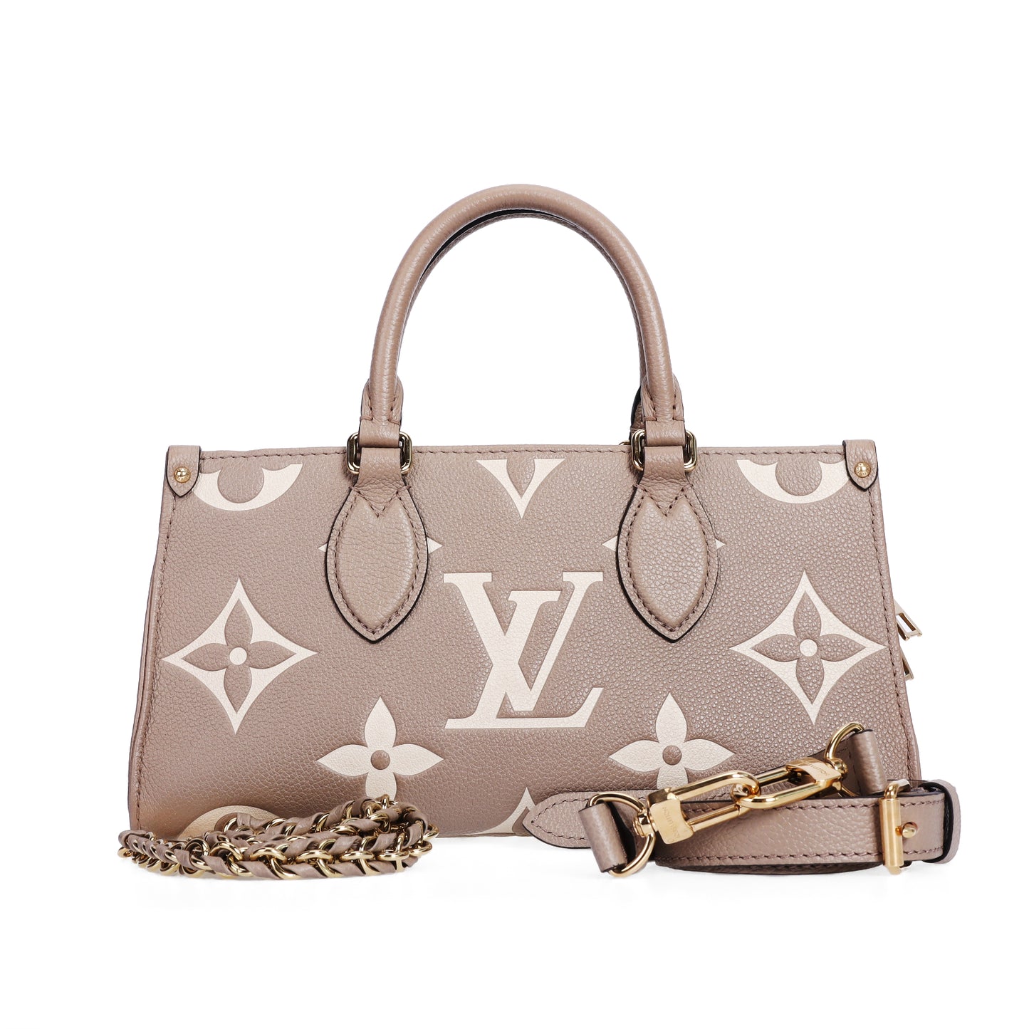 Pre-Owned Louis Vuitton OnTheGo East West Dove Gray Calfskin Shoulder Bag 18923527 L