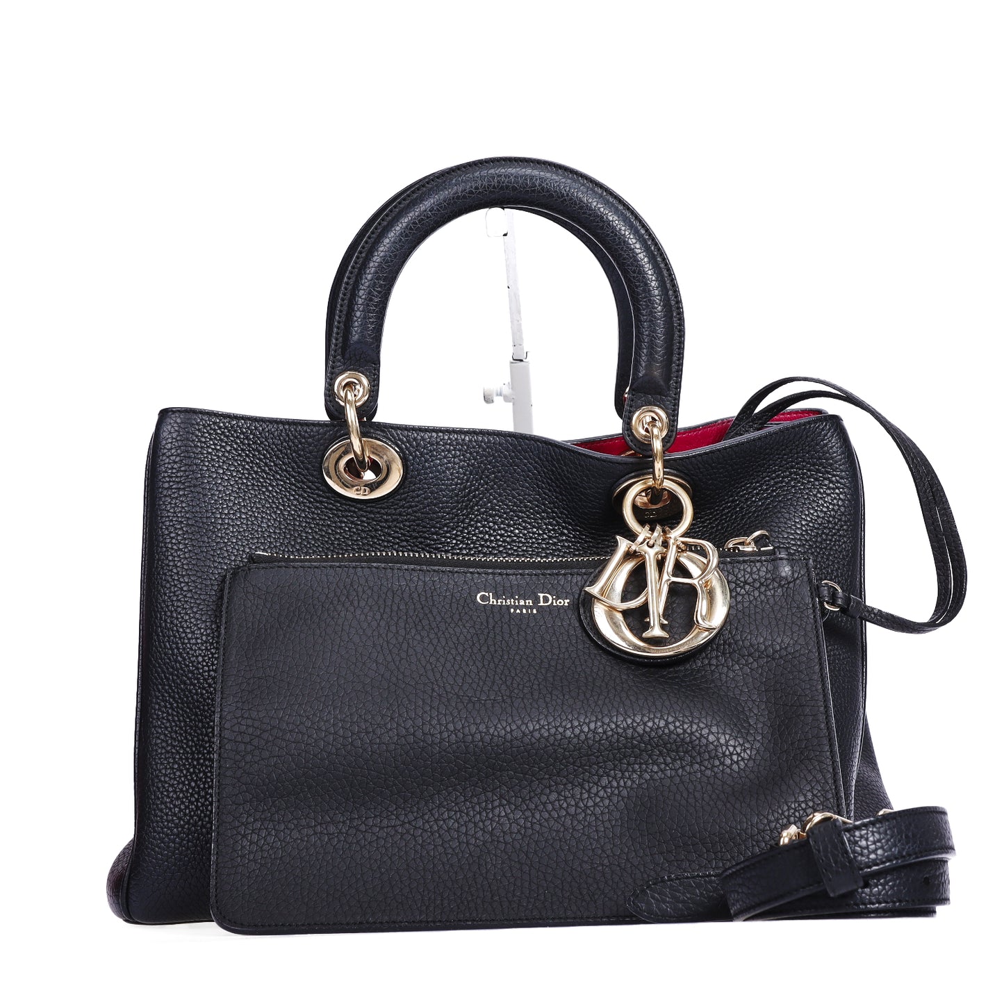 Pre-Owned Christian Dior Diorissimo Black Calfskin Leather Shoulder Bag 20092751