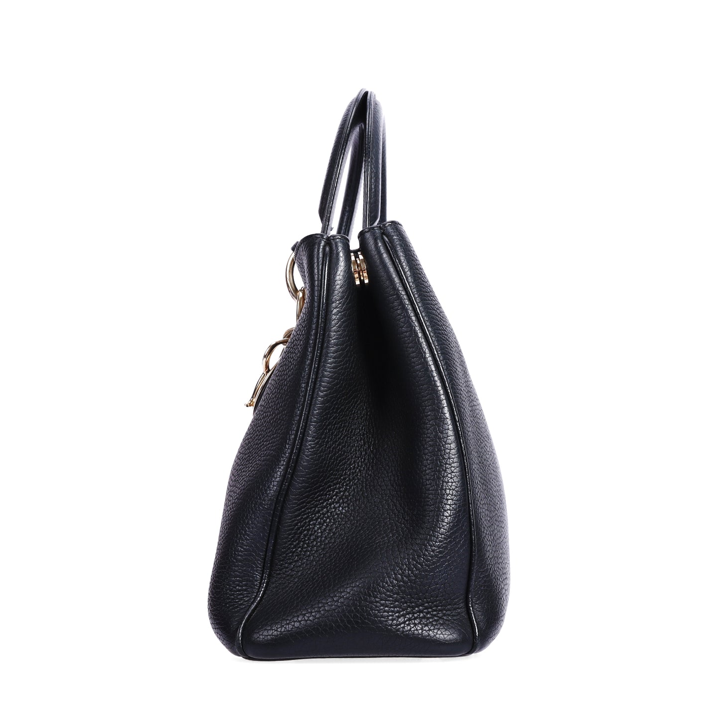 Pre-Owned Christian Dior Diorissimo Black Calfskin Leather Shoulder Bag 20092751