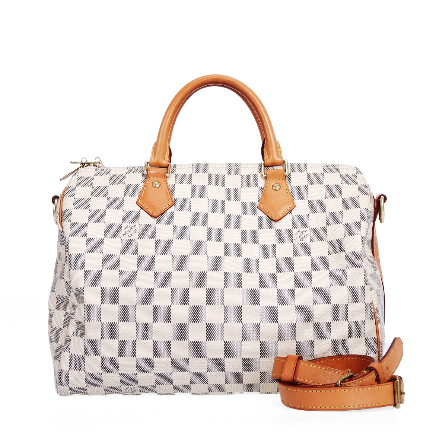 Pre-Owned Louis Vuitton Speedy Bandouliere 30 Damier Azur Coated Canvas Shoulder Bag 20508964
