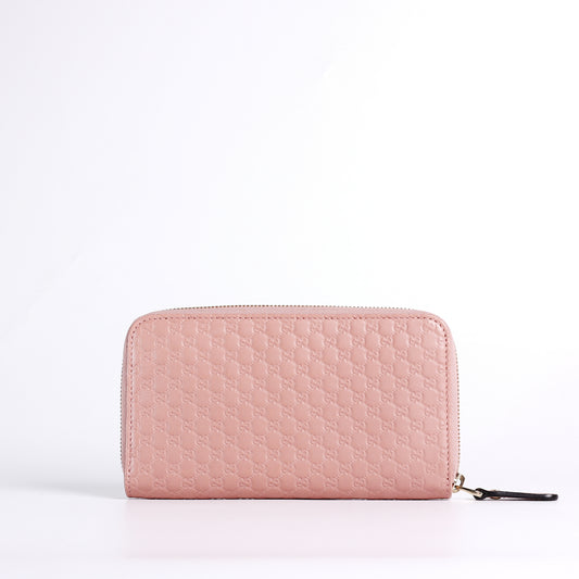 Pre-owned GUCCI  Signature Pink calfskin Zippy Wallet 20872270