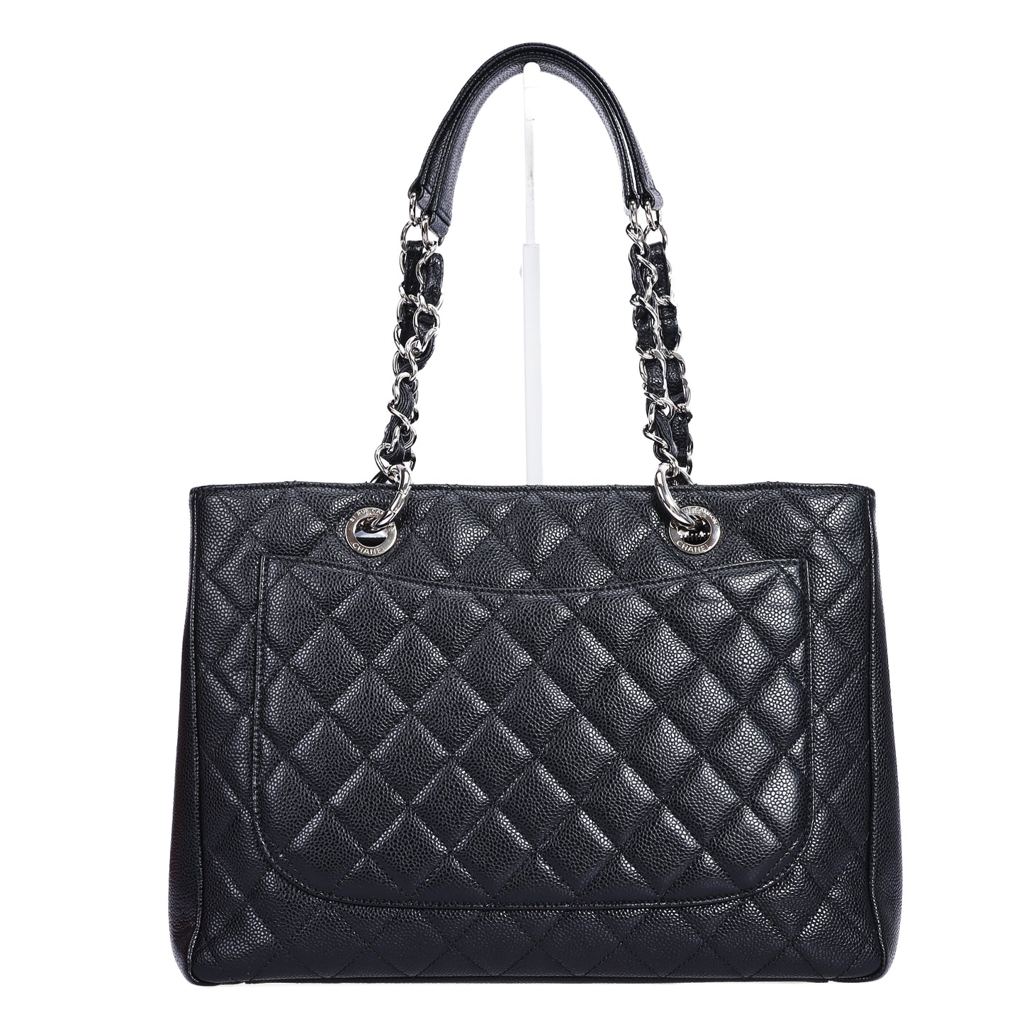 Pre-Owned Chanel GST Black Caviar Quilted Grained Calfskin Leather Shoulder Bag 21815712