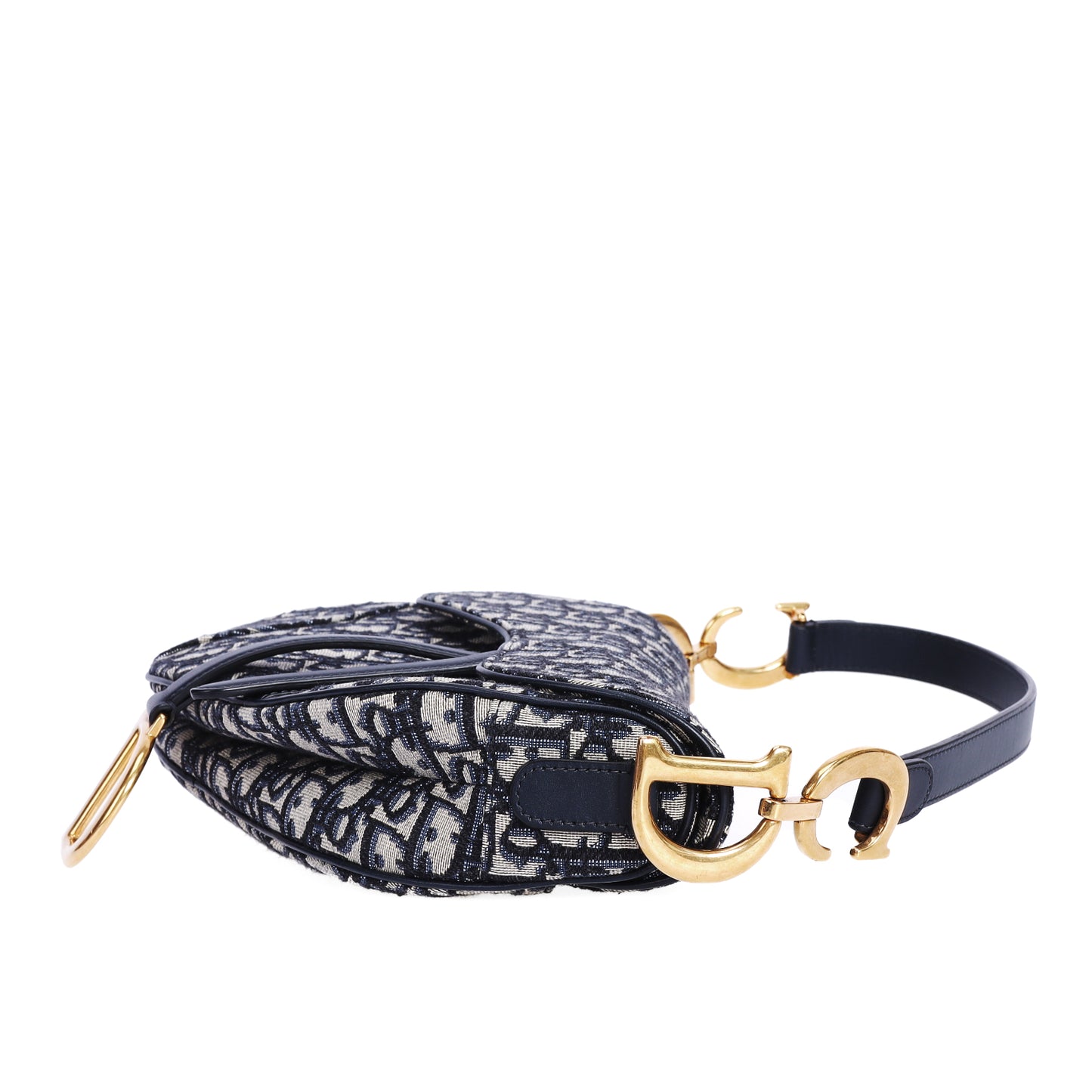 Pre-Owned Dior Blue Oblique Jacquard Canvas Saddle Bag Shoulder Bags 22126107
