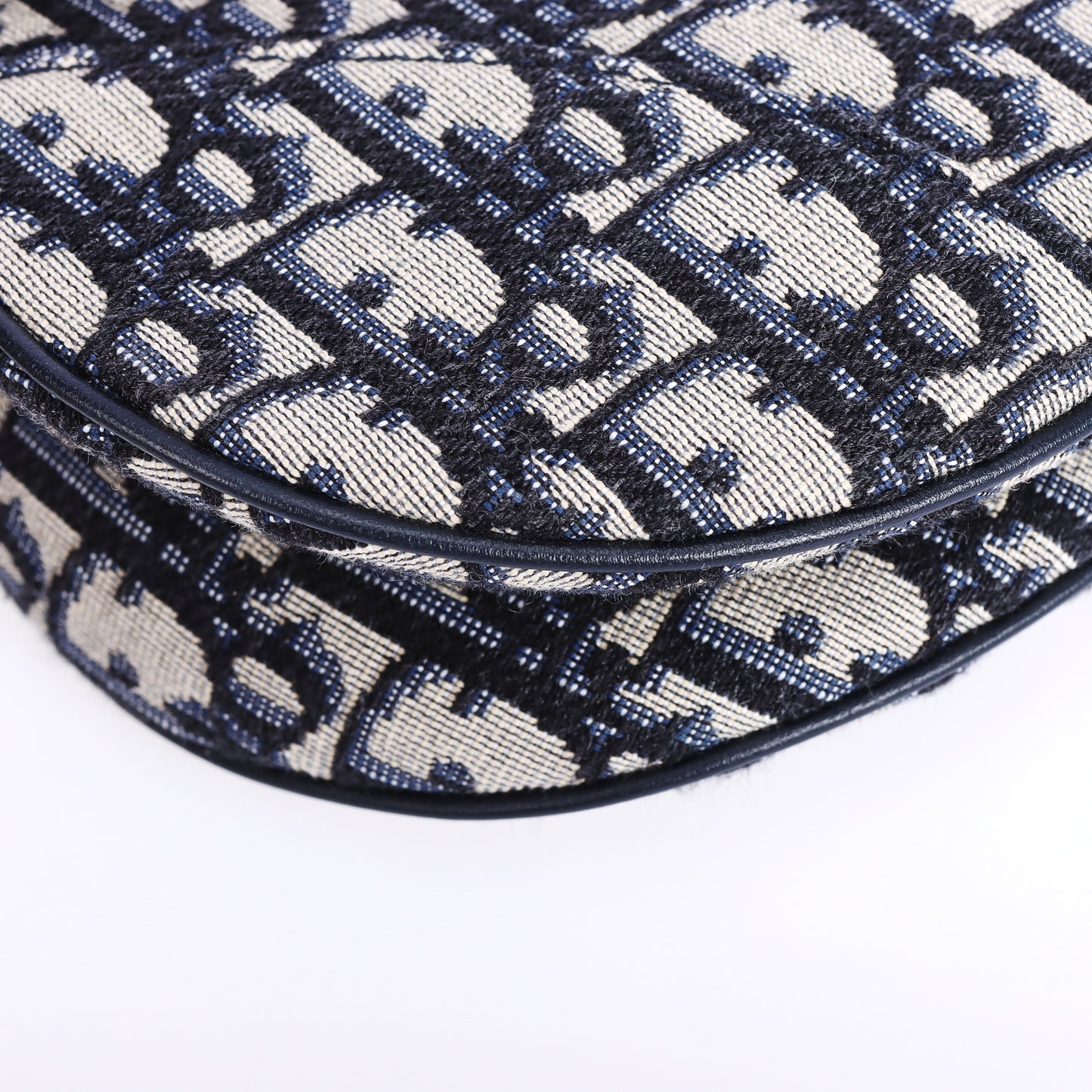 Pre-Owned Dior Blue Oblique Jacquard Canvas Saddle Bag Shoulder Bags 22126107