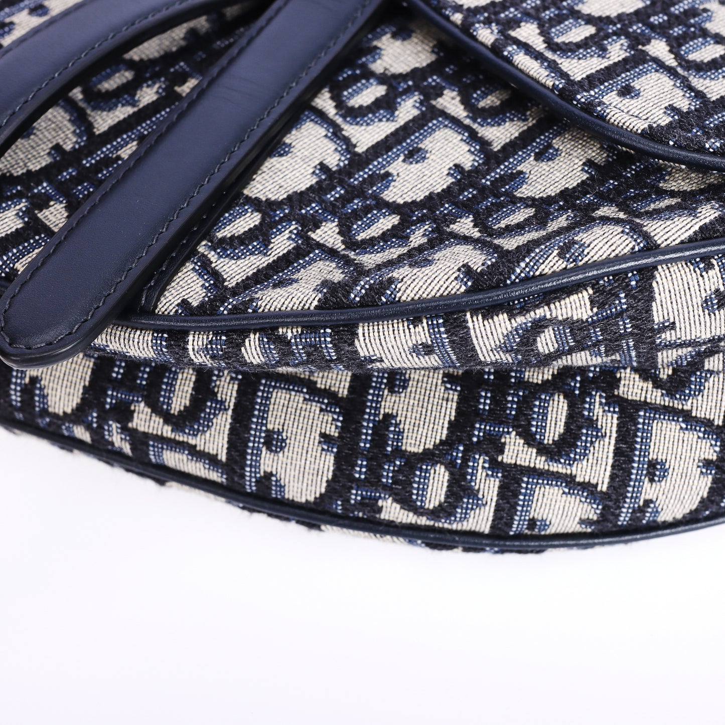 Pre-Owned Dior Blue Oblique Jacquard Canvas Saddle Bag Shoulder Bags 22126107