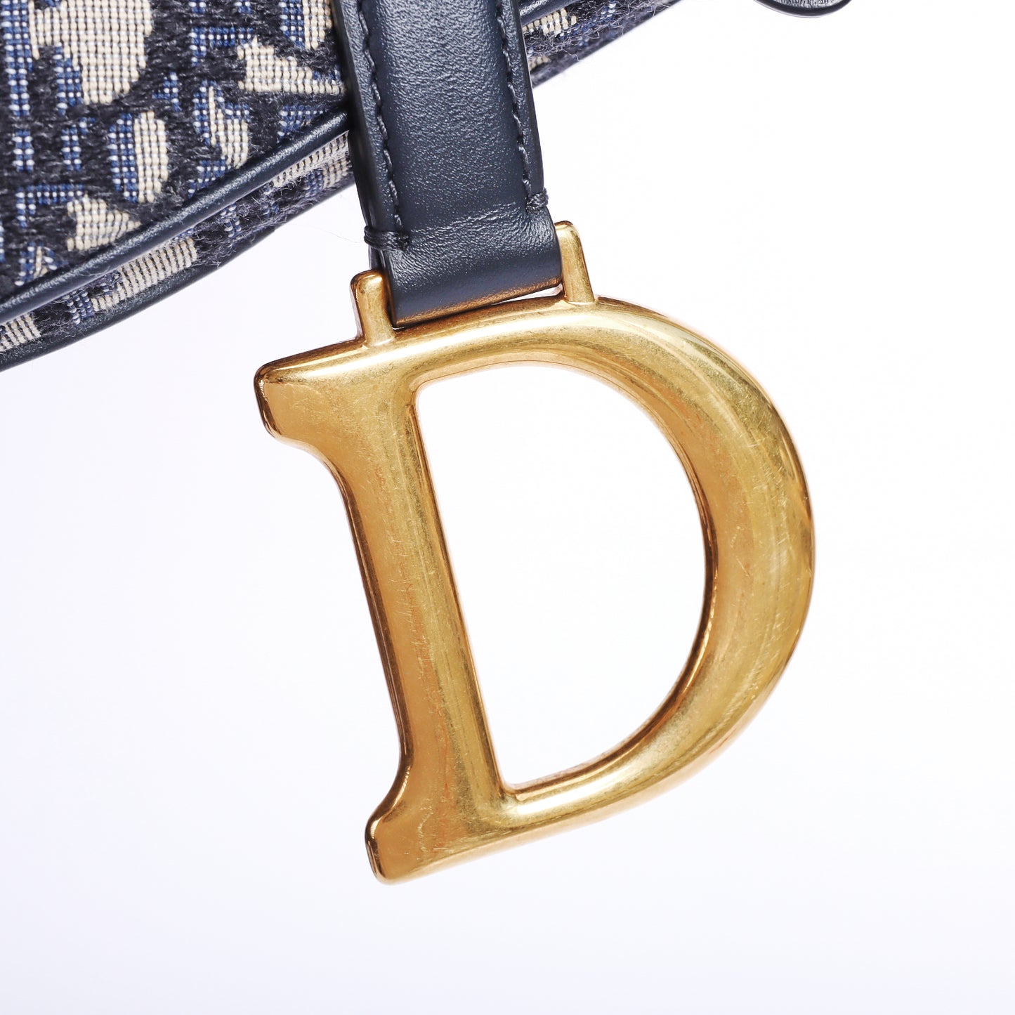 Pre-Owned Dior Blue Oblique Jacquard Canvas Saddle Bag Shoulder Bags 22126107