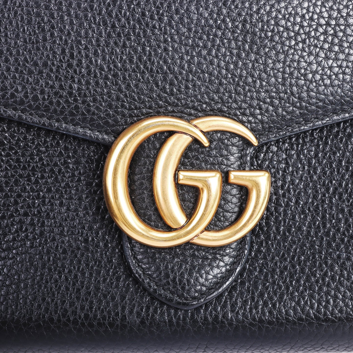 Pre-Owned Gucci GG Marmont Black Calfskin Wallet on Chain 22276960