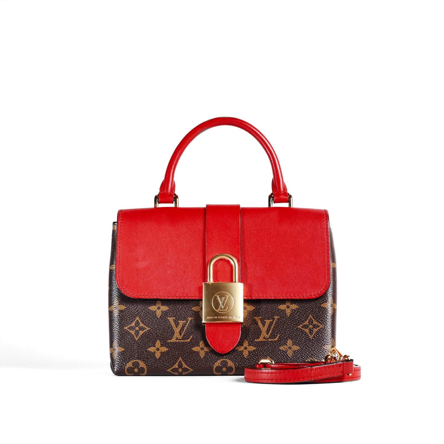 Pre-Owned Louis Vuitton Locky Red Coated Canvas Crossbody Bag 22679189