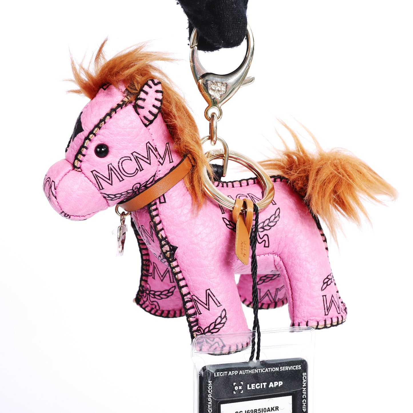 MCM Pink Calfskin Pony Bag Charm 23345687 L