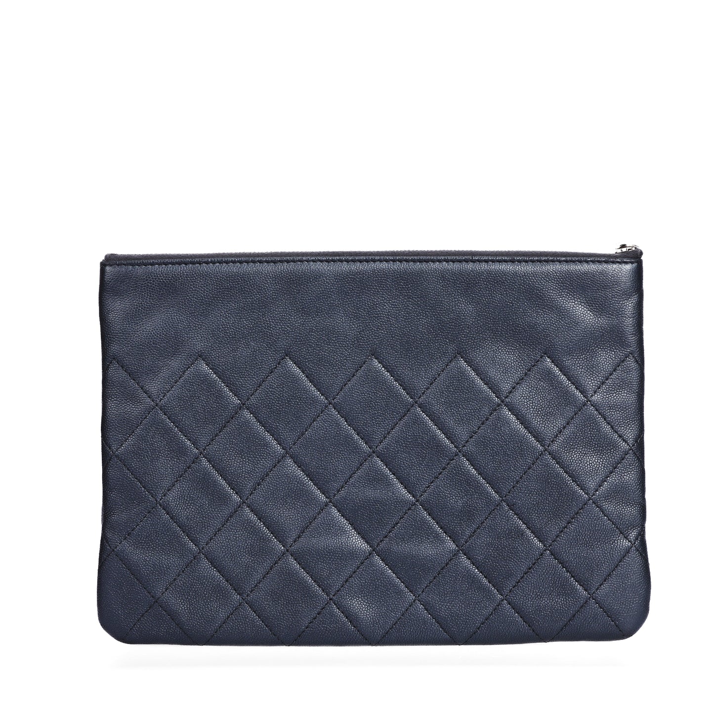 Pre-Owned Chanel Quilted CC Black Calfskin Leather Clutch 24199809