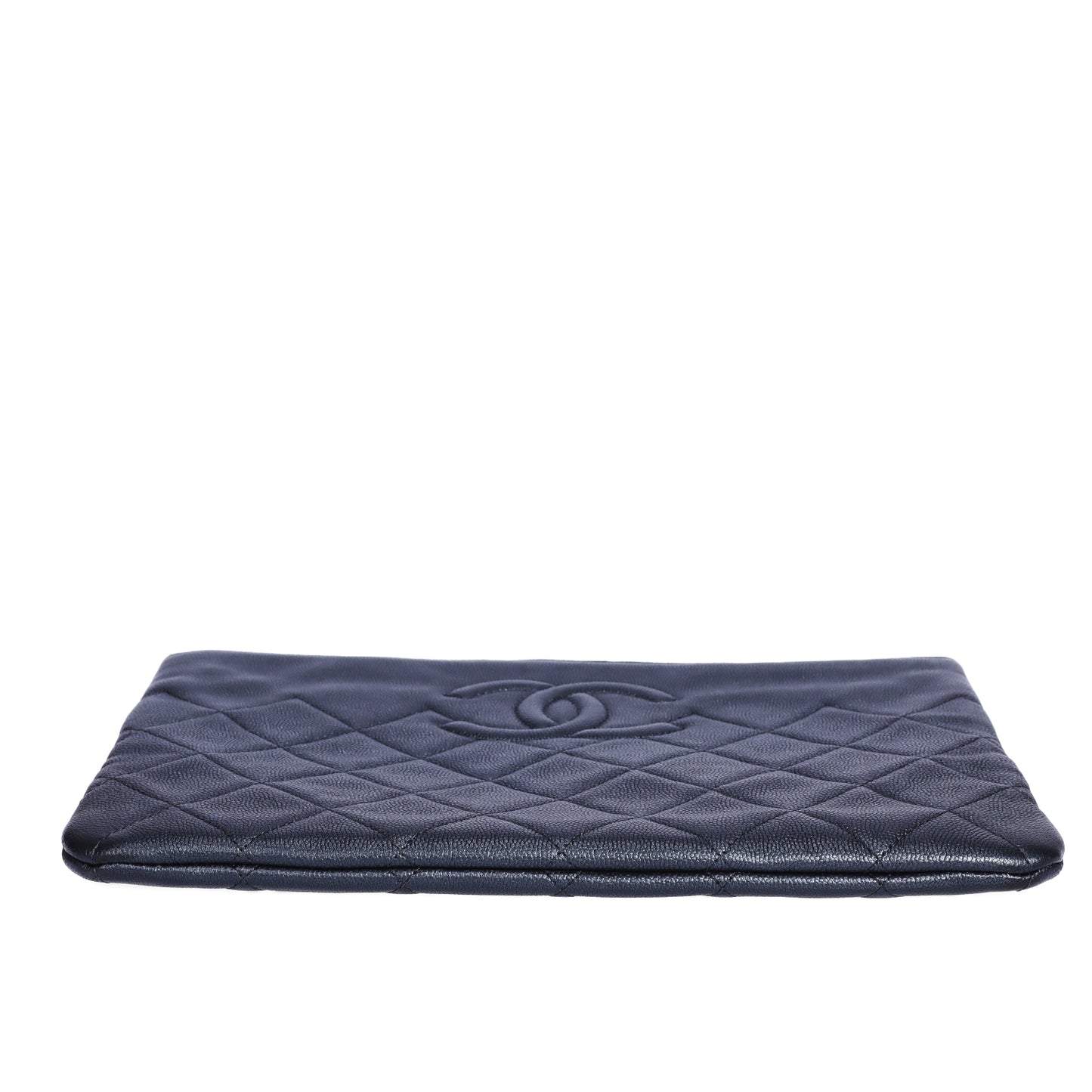 Pre-Owned Chanel Quilted CC Black Calfskin Leather Clutch 24199809