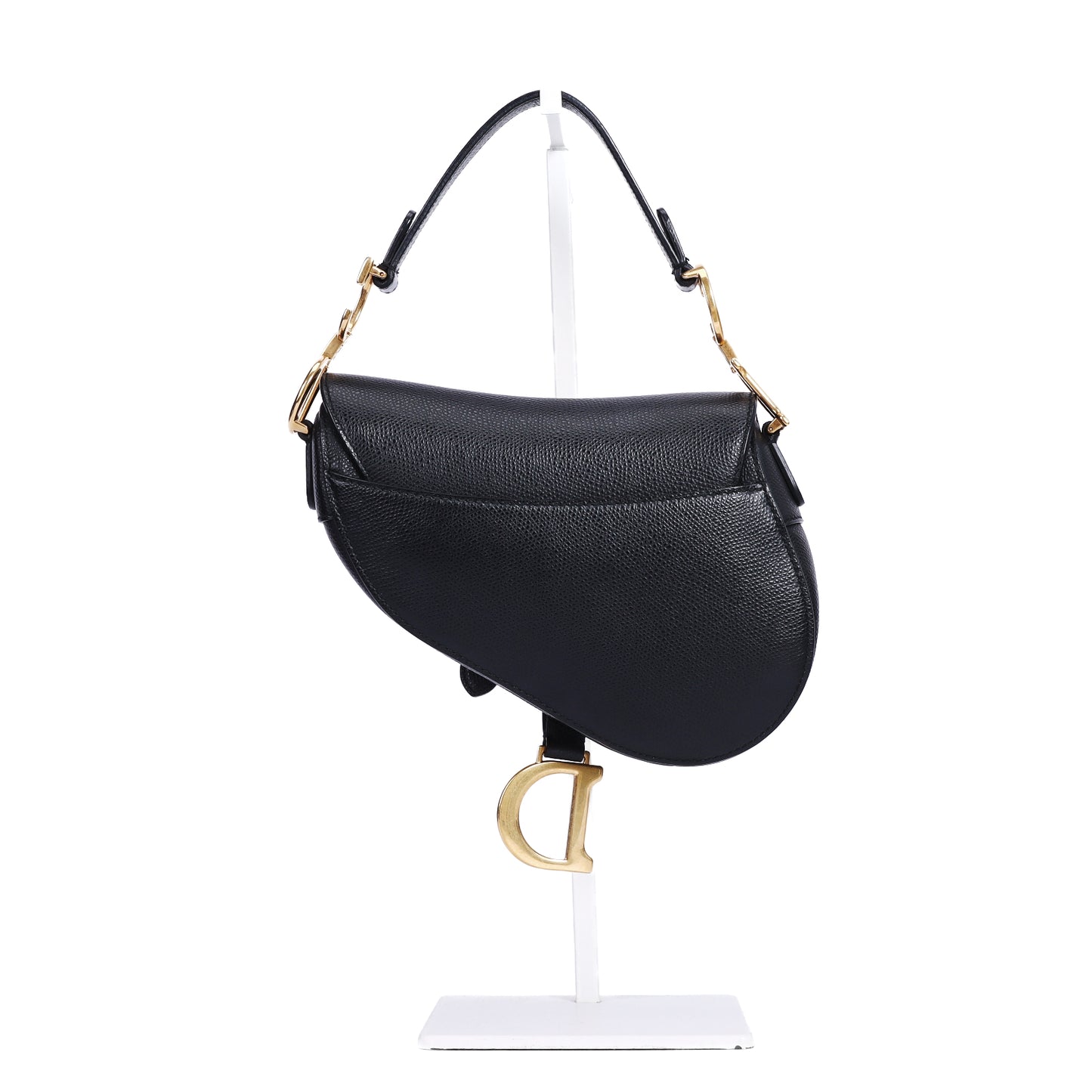 Pre-Owned Dior Saddle Black Calfskin Leather Top Handle Bag 24210182