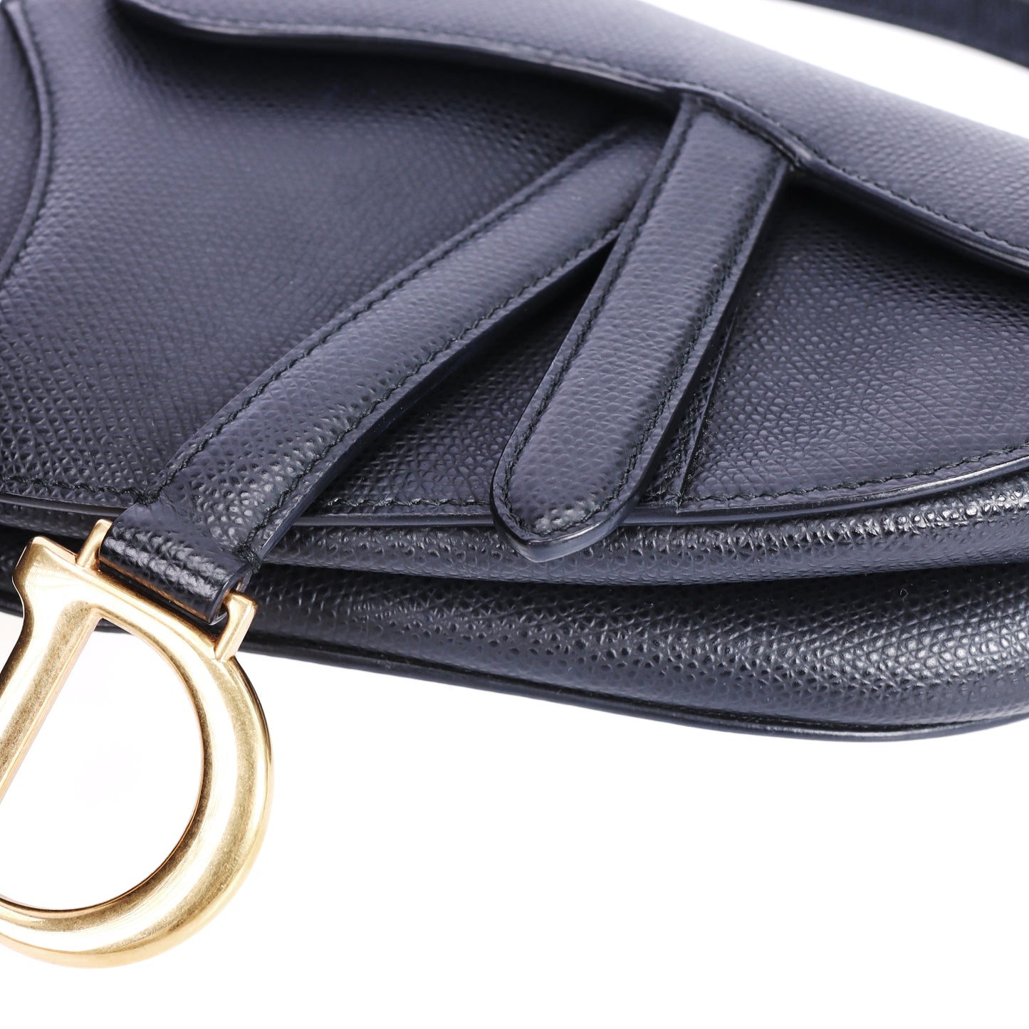 Pre-Owned Dior Saddle Black Calfskin Leather Top Handle Bag 24210182
