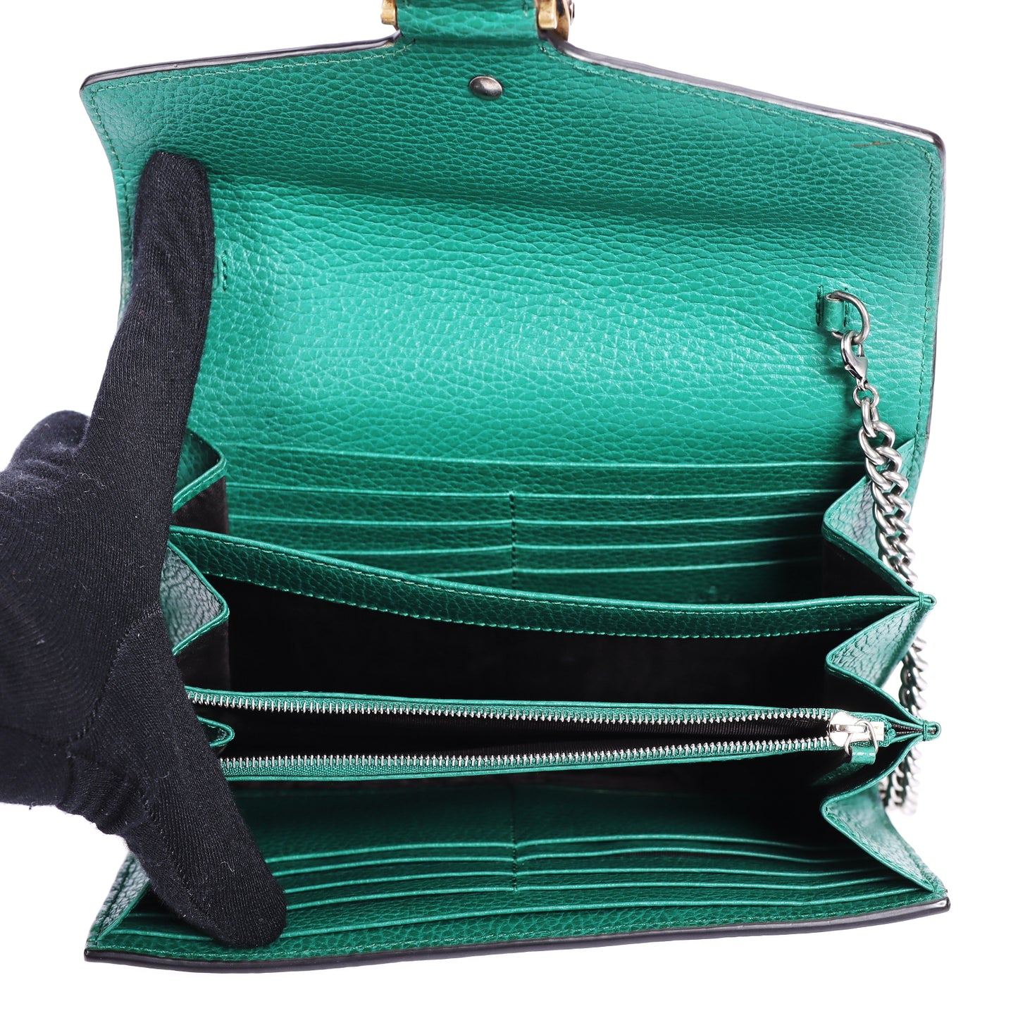 Pre-Owned Gucci Dionysus Green Calfskin  Wallet on Chain 25234806