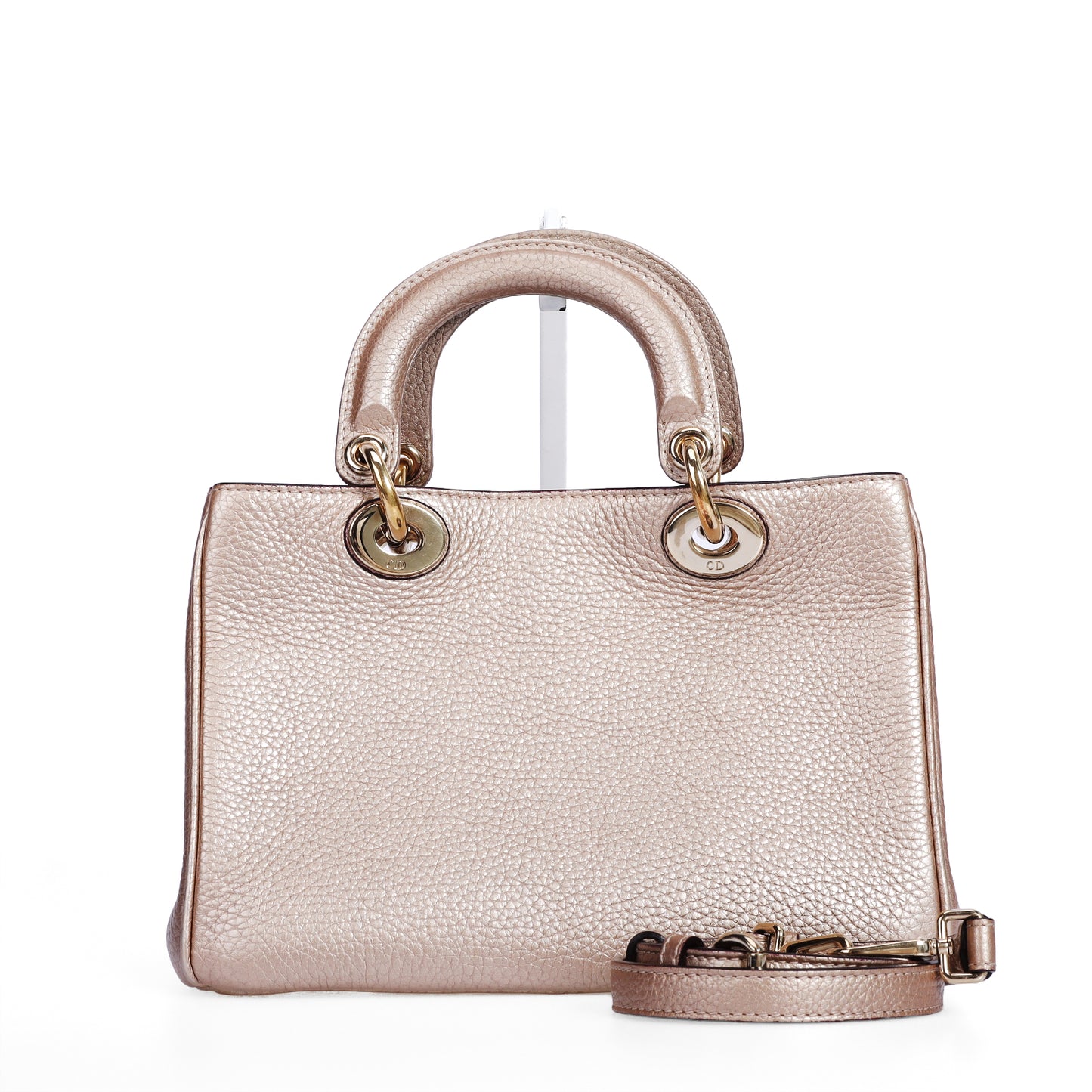 Pre-Owned Dior Metallic Rose Gold Calfskin Leather Shoulder Bag 26219599