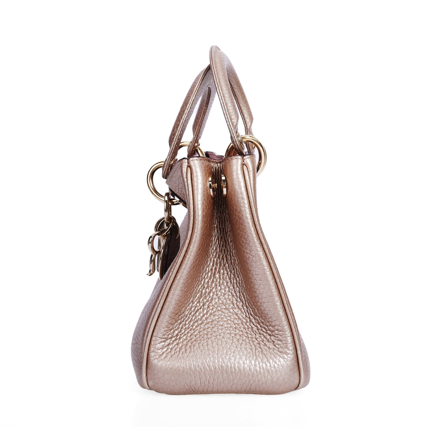 Pre-Owned Dior Metallic Rose Gold Calfskin Leather Shoulder Bag 26219599