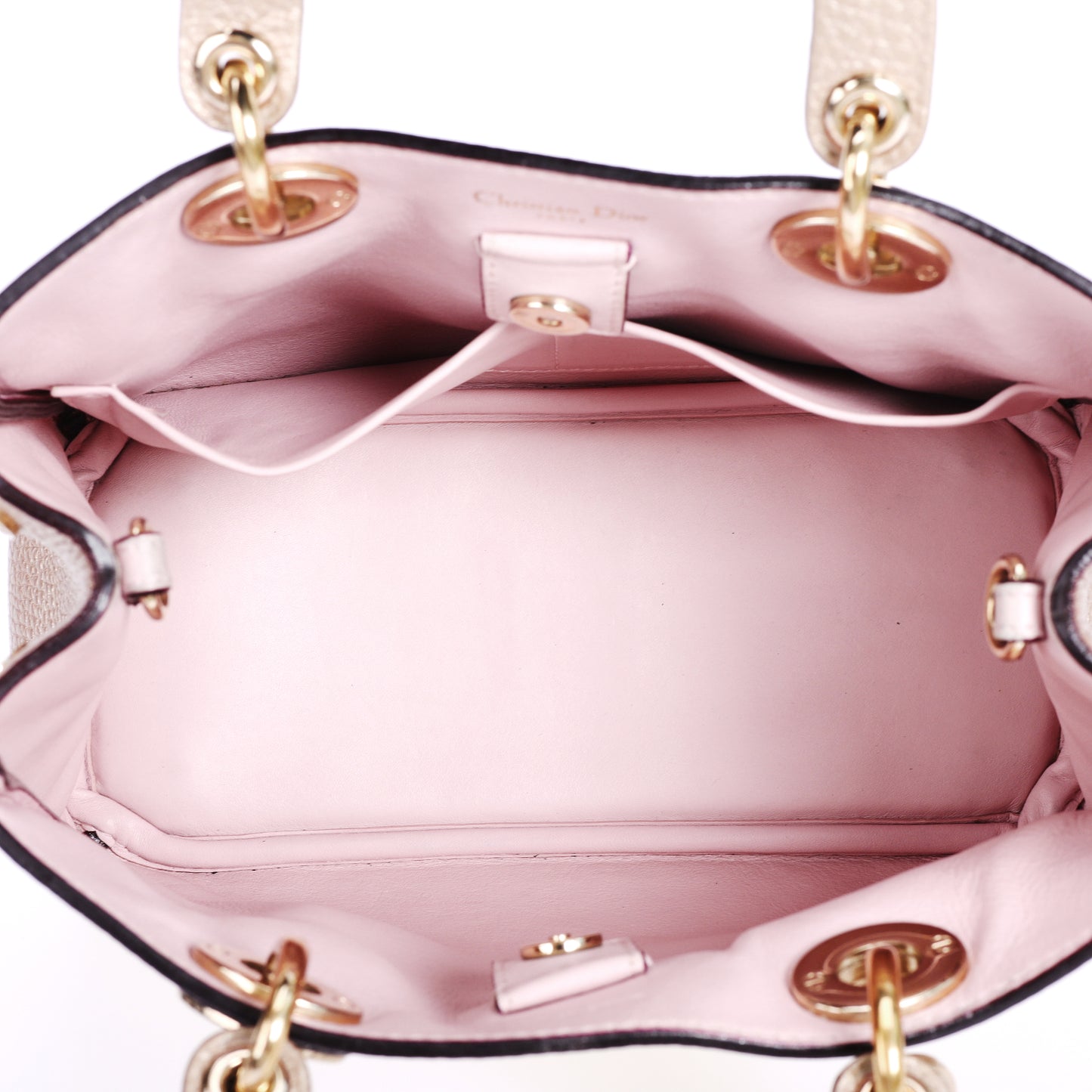 Pre-Owned Dior Metallic Rose Gold Calfskin Leather Shoulder Bag 26219599