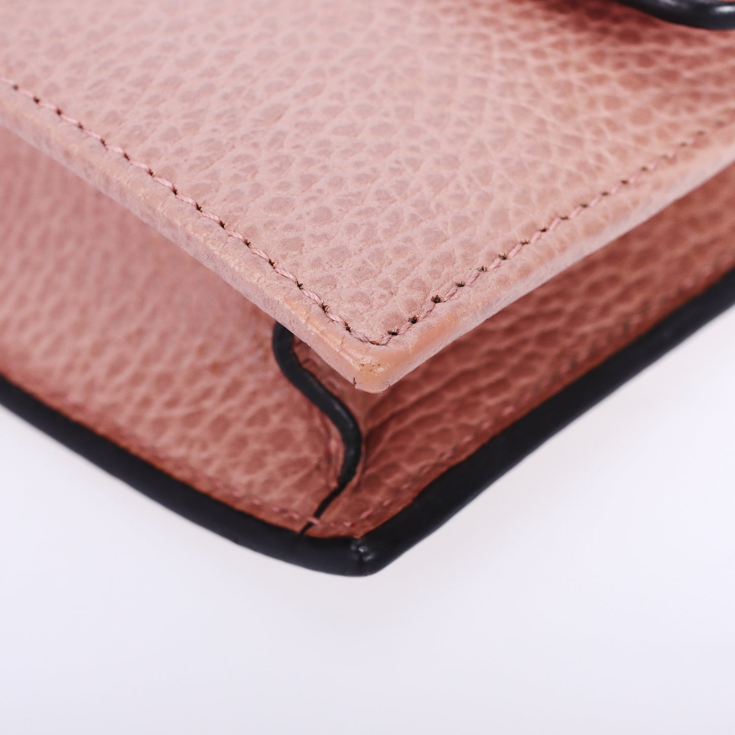 Pre-Owned Gucci Interlocking Pink Calfskin Leather Wallet on Chain 26808807 c