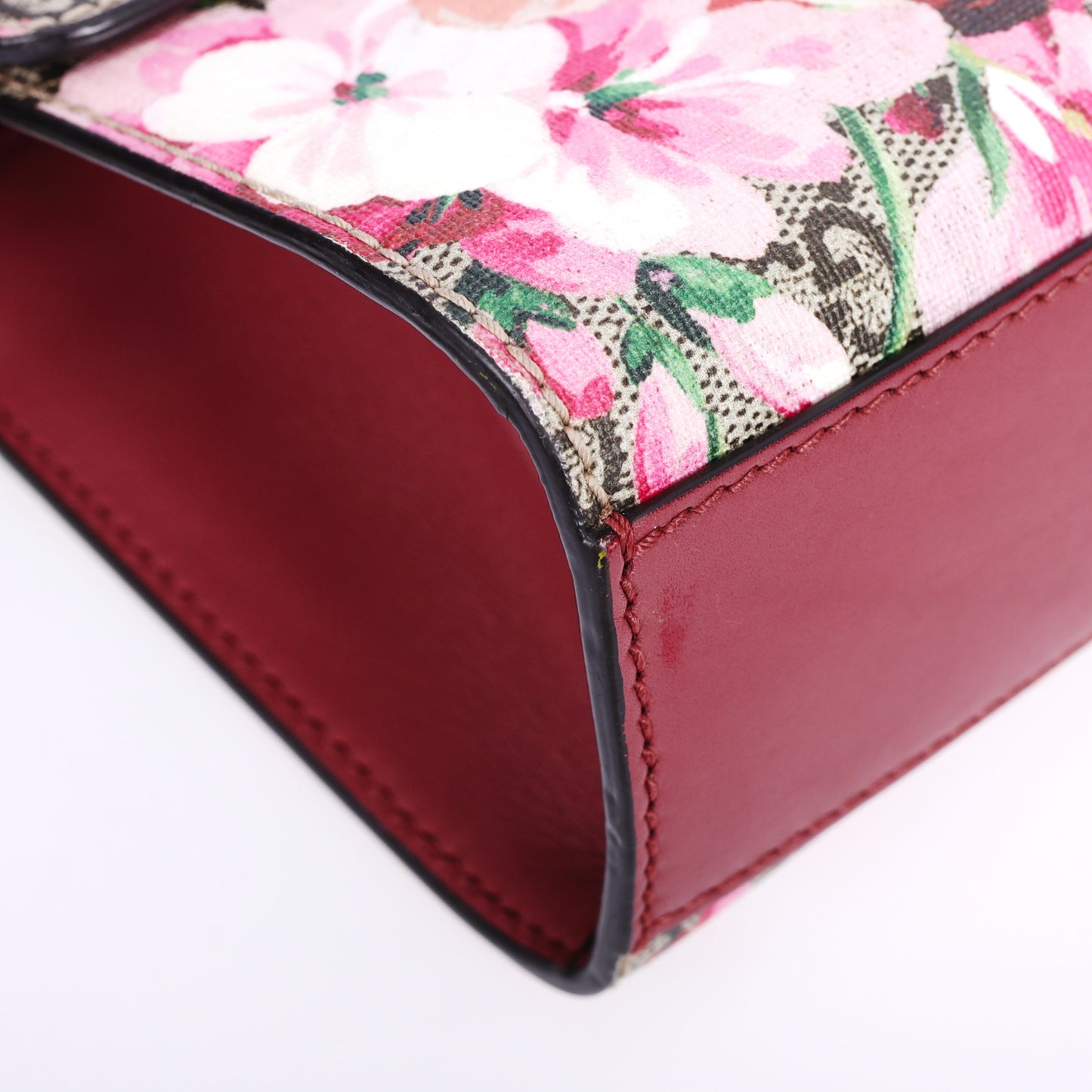 Pre-Owned Gucci Padlock GG Blooms Beige Coated Canvas Shoulder Bag 26879263