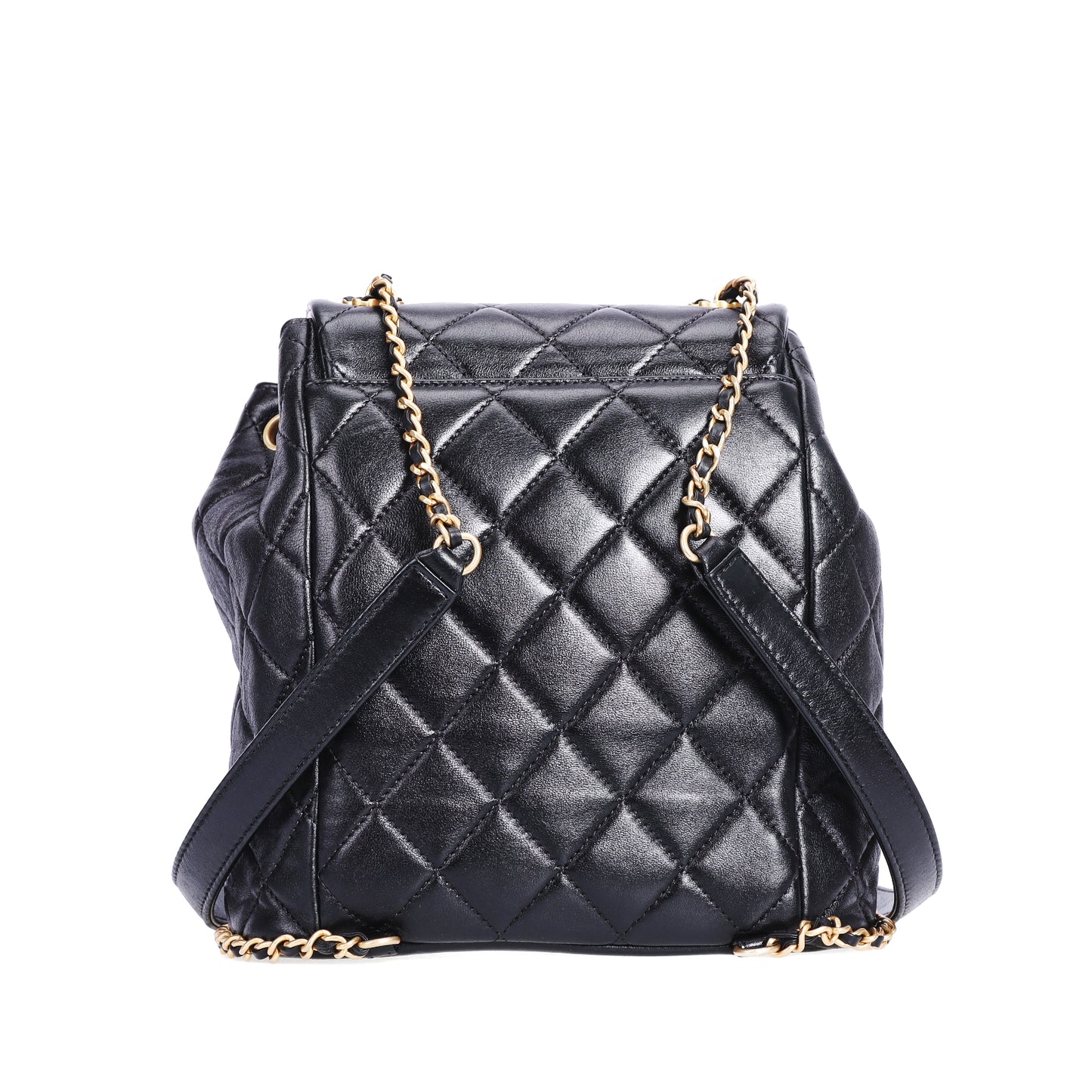 Pre-Owned Chanel 19 Flap Quilted Black Lambskin Backpack 26883757