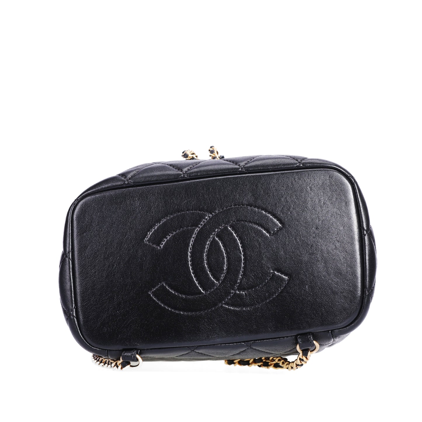 Pre-Owned Chanel 19 Flap Quilted Black Lambskin Backpack 26883757