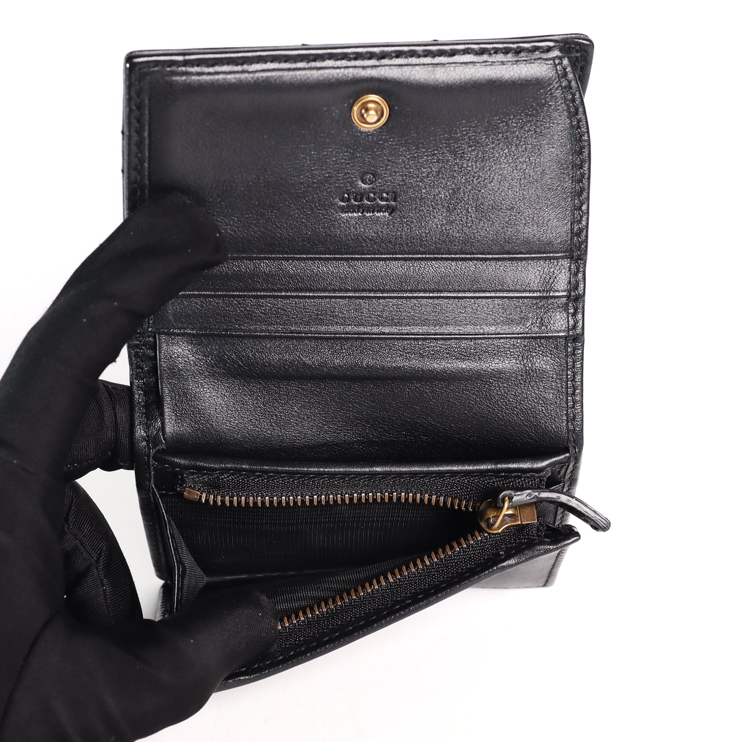 Pre-Owned Gucci Marmont Black Calfskin Wallet 27063562